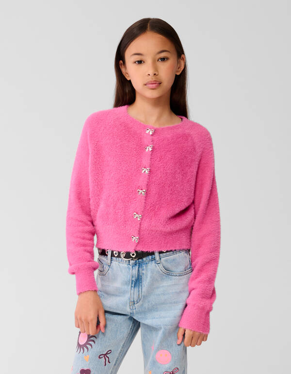 Harig Strik Vest Roze SHOEBY GIRLS