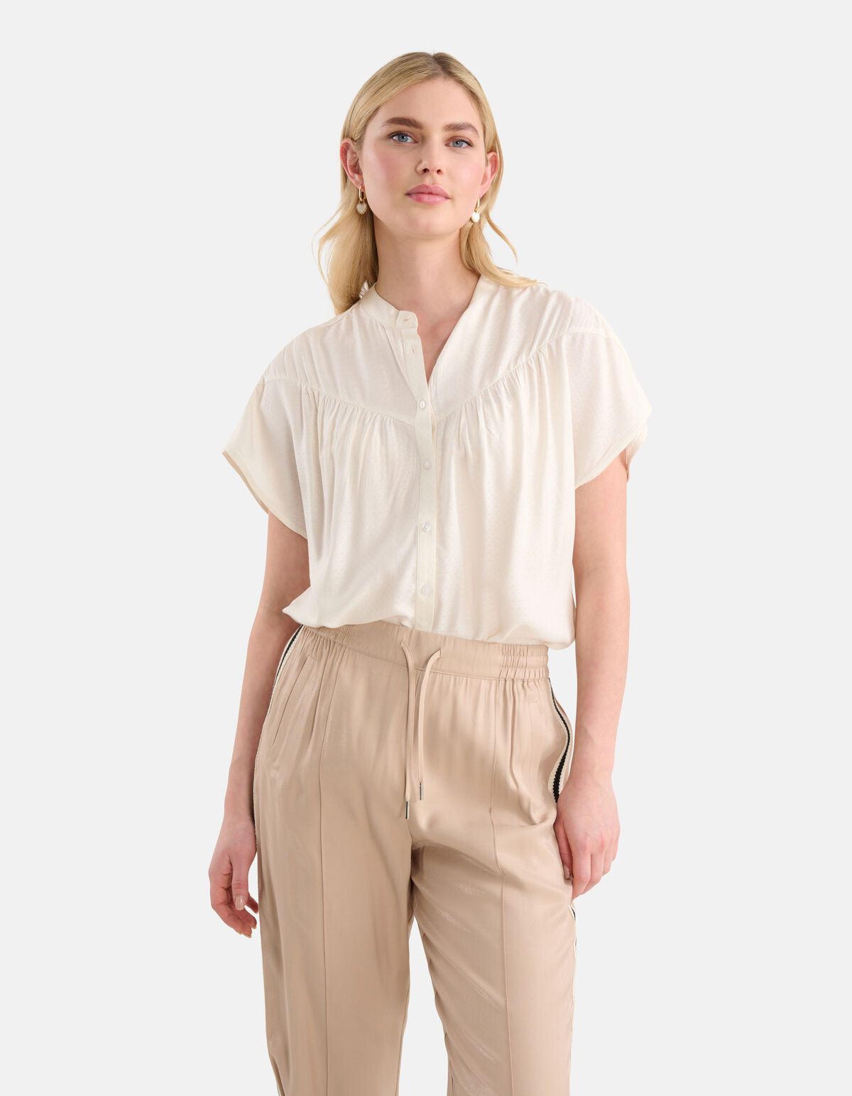 Relaxed Fit Top Gebroken Wit SHOEBY WOMEN