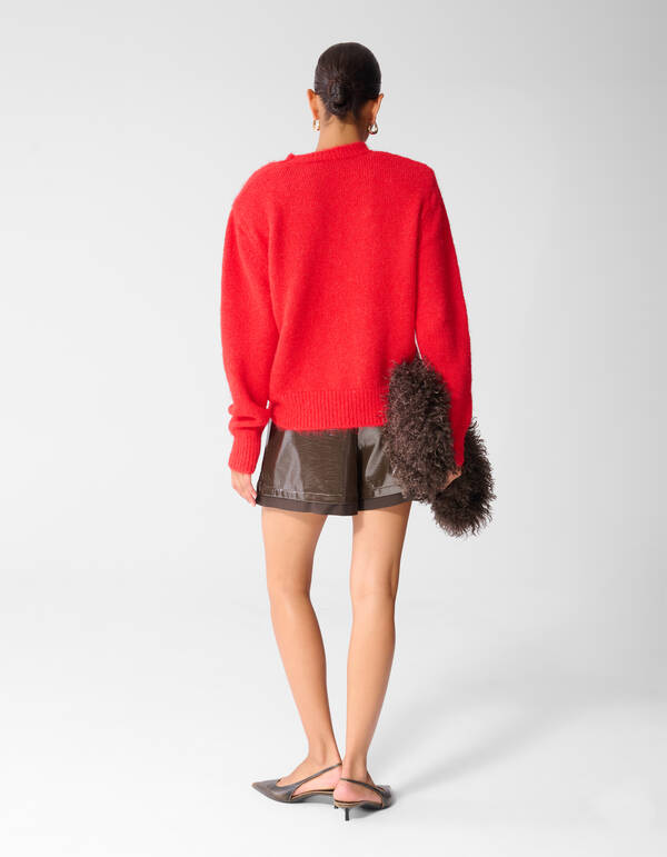 Shoulder Crew Gebreide Trui Rood SHOEBY WOMEN
