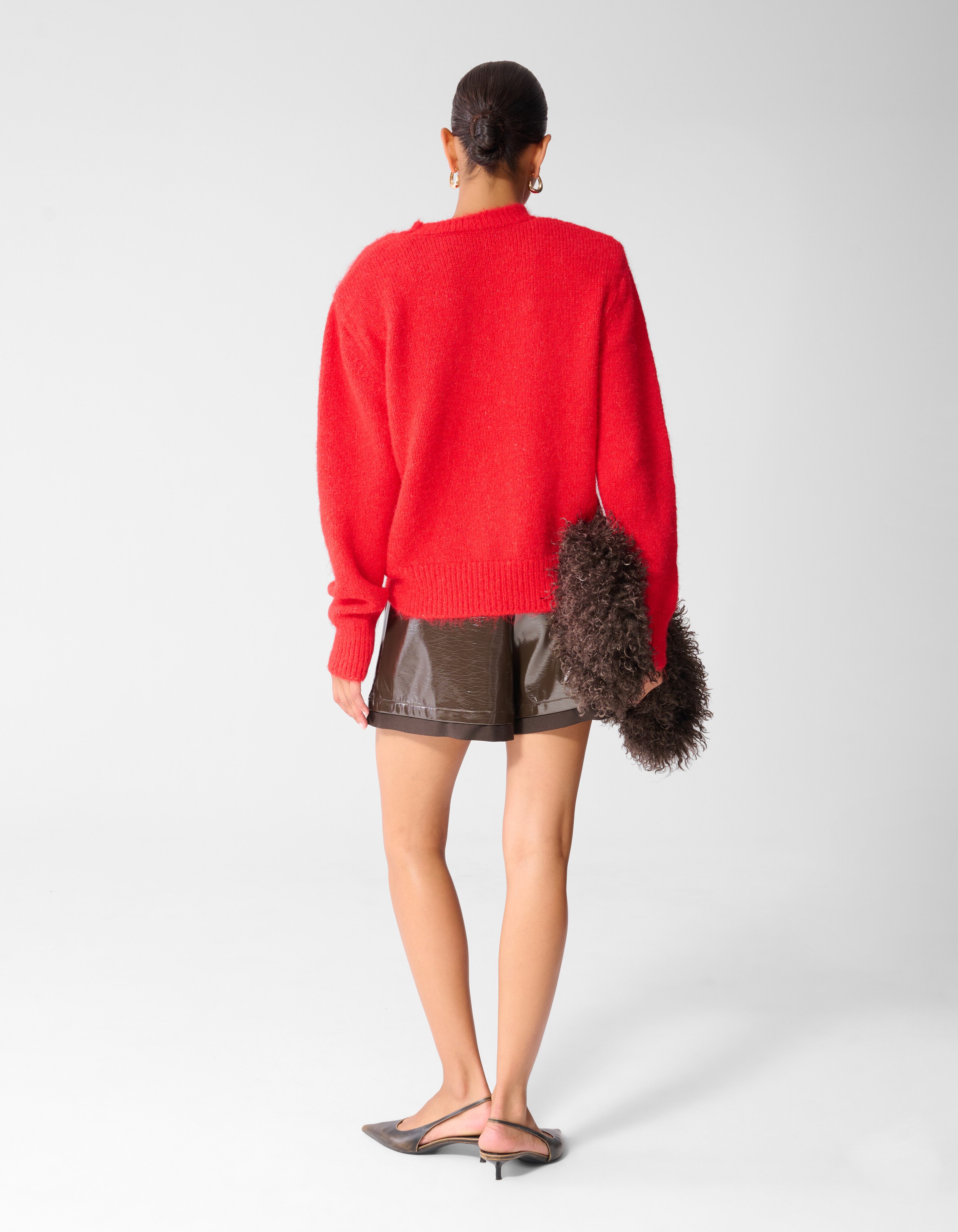 Shoulder Crew Gebreide Trui Rood SHOEBY WOMEN