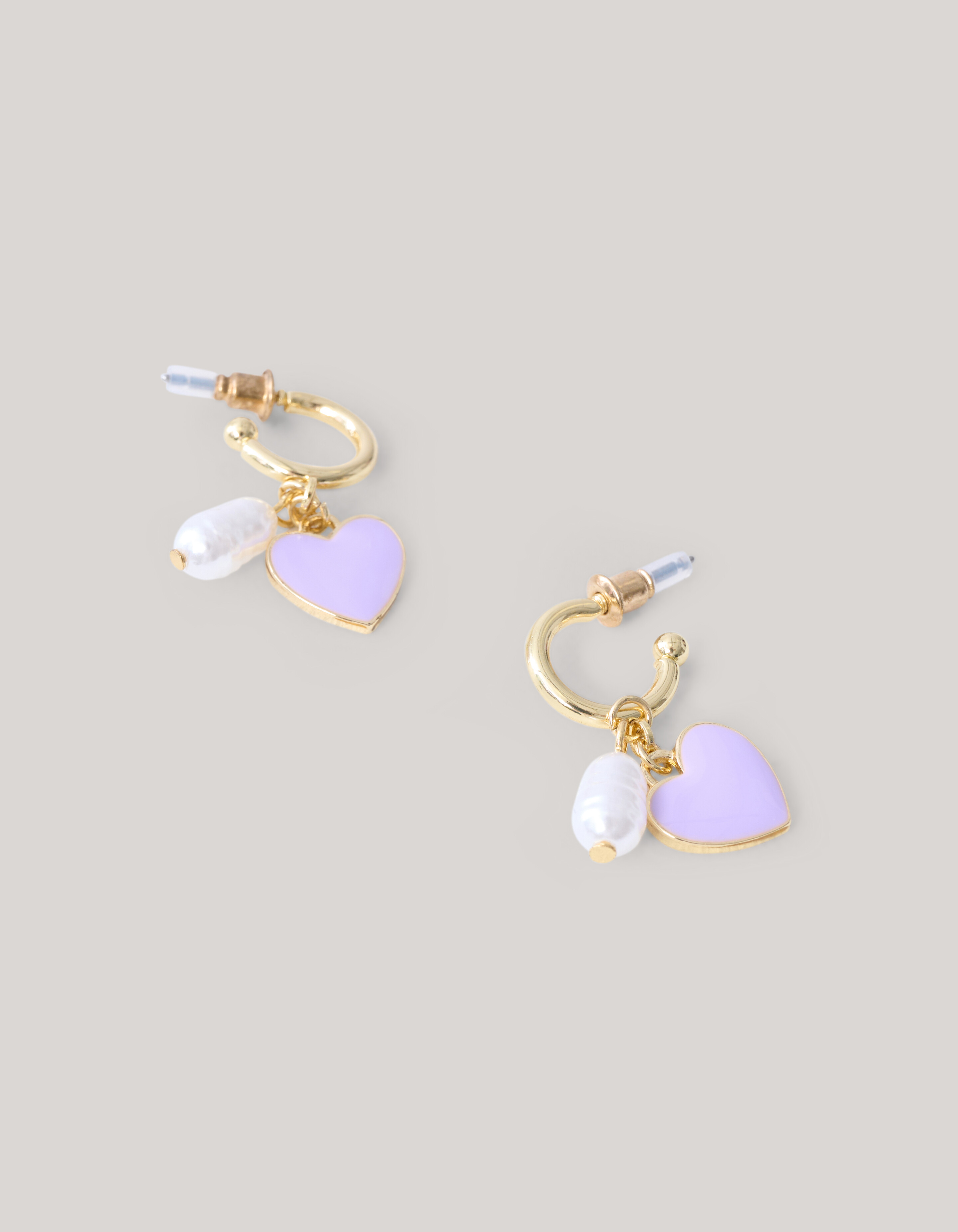Heart Oorbellen paars SHOEBY ACCESSOIRES