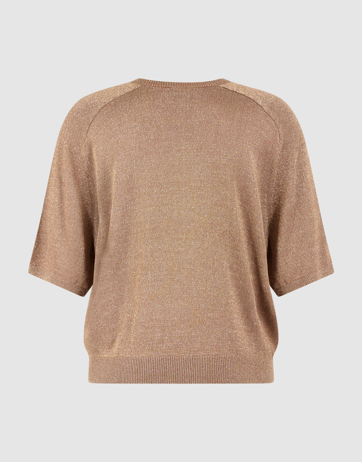 Short Sleeve Glitter Trui Bruin SHOEBY WOMEN