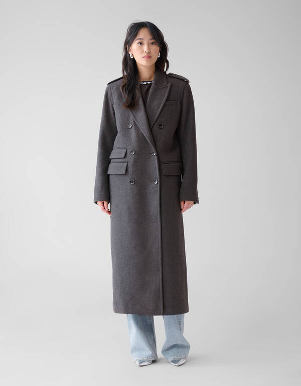 Lange Trenchcoat Donkergrijs SHOEBY WOMEN