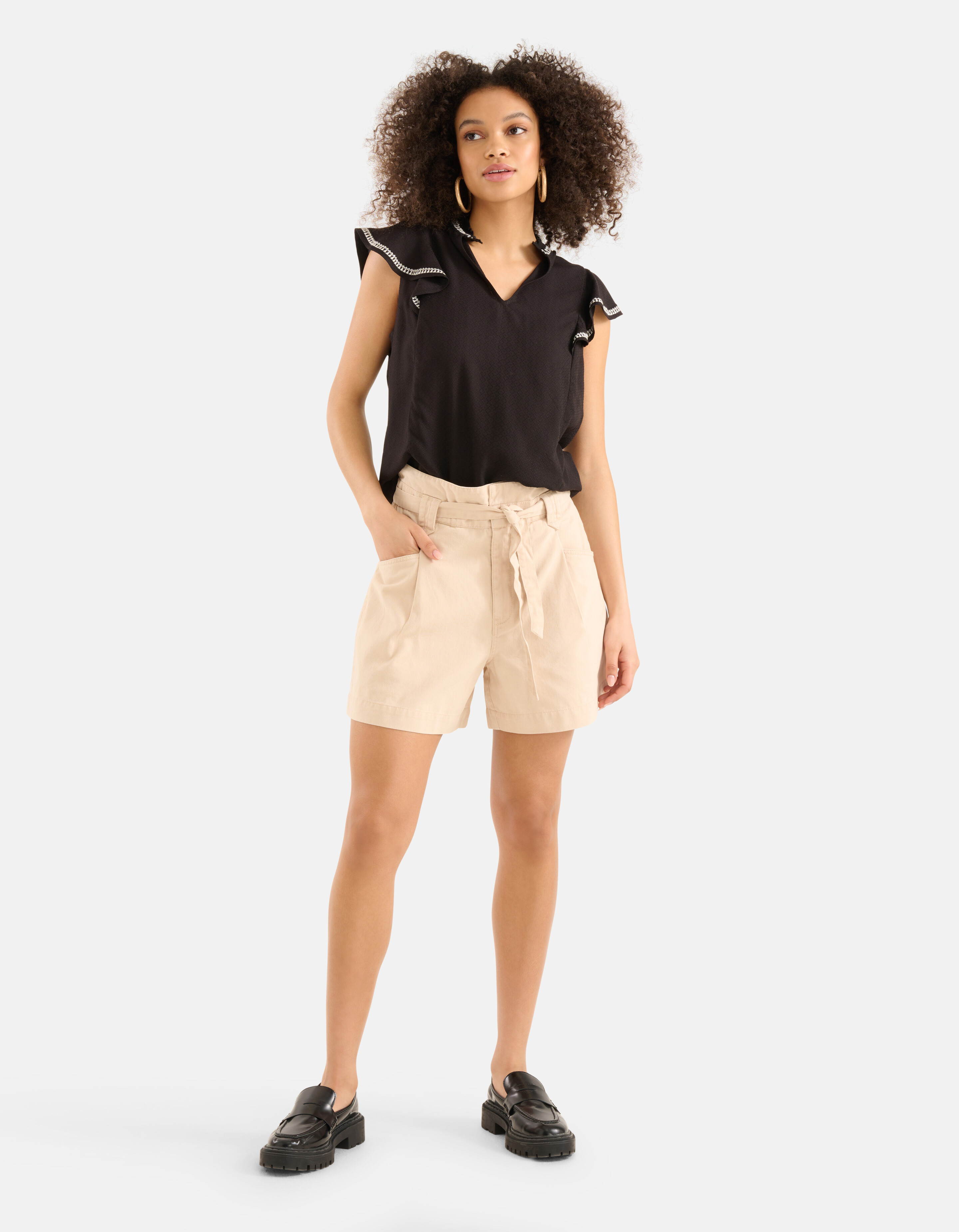 Embroidery Top Zwart SHOEBY WOMEN