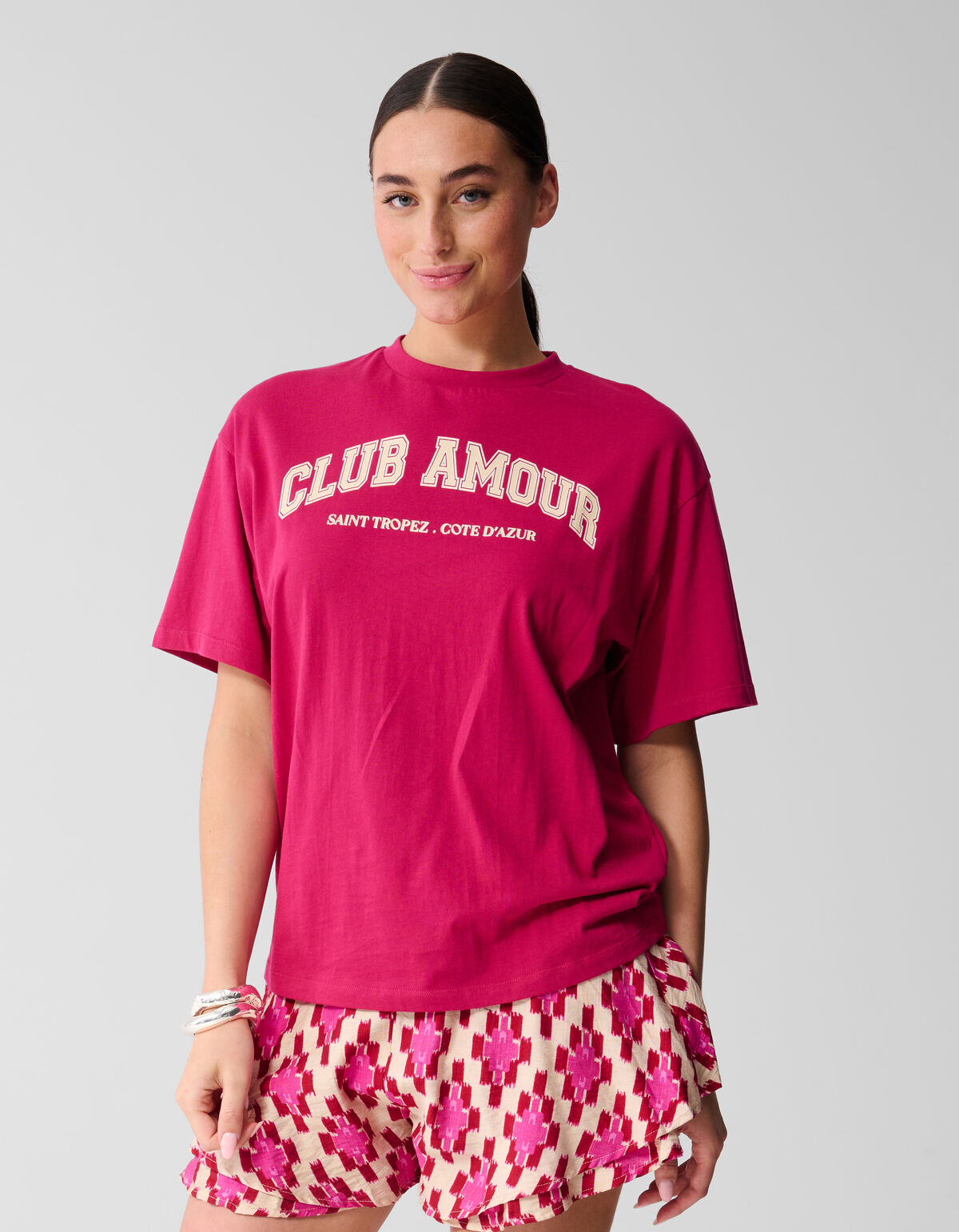 Club Amour T-shirt Roze/Rood SHOEBY WOMEN