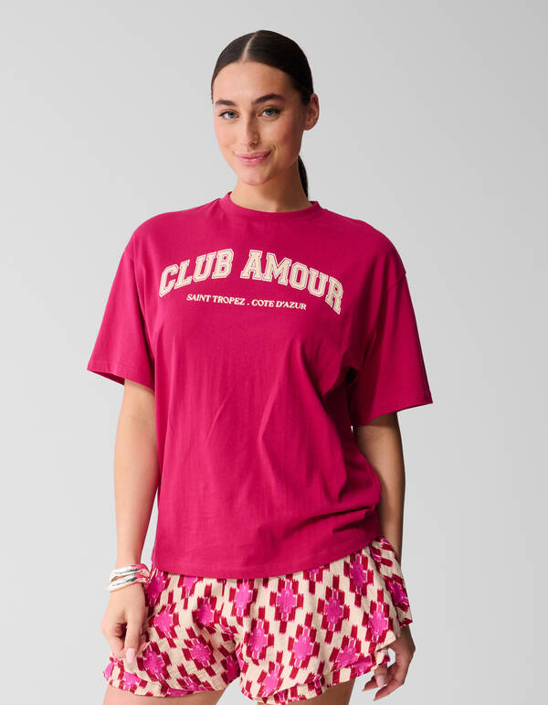Club Amour T-shirt Roze/Rood SHOEBY WOMEN