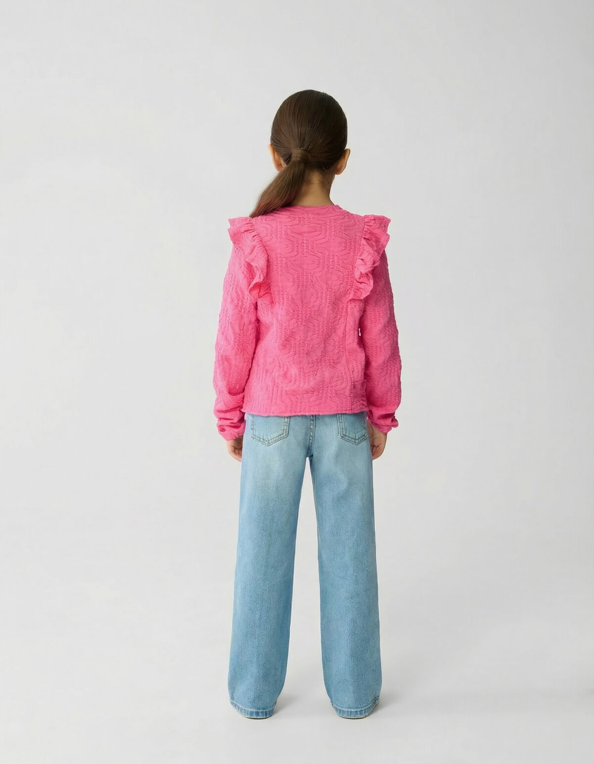 Ruffle Longsleeve Top Lichtroze SHOEBY GIRLS