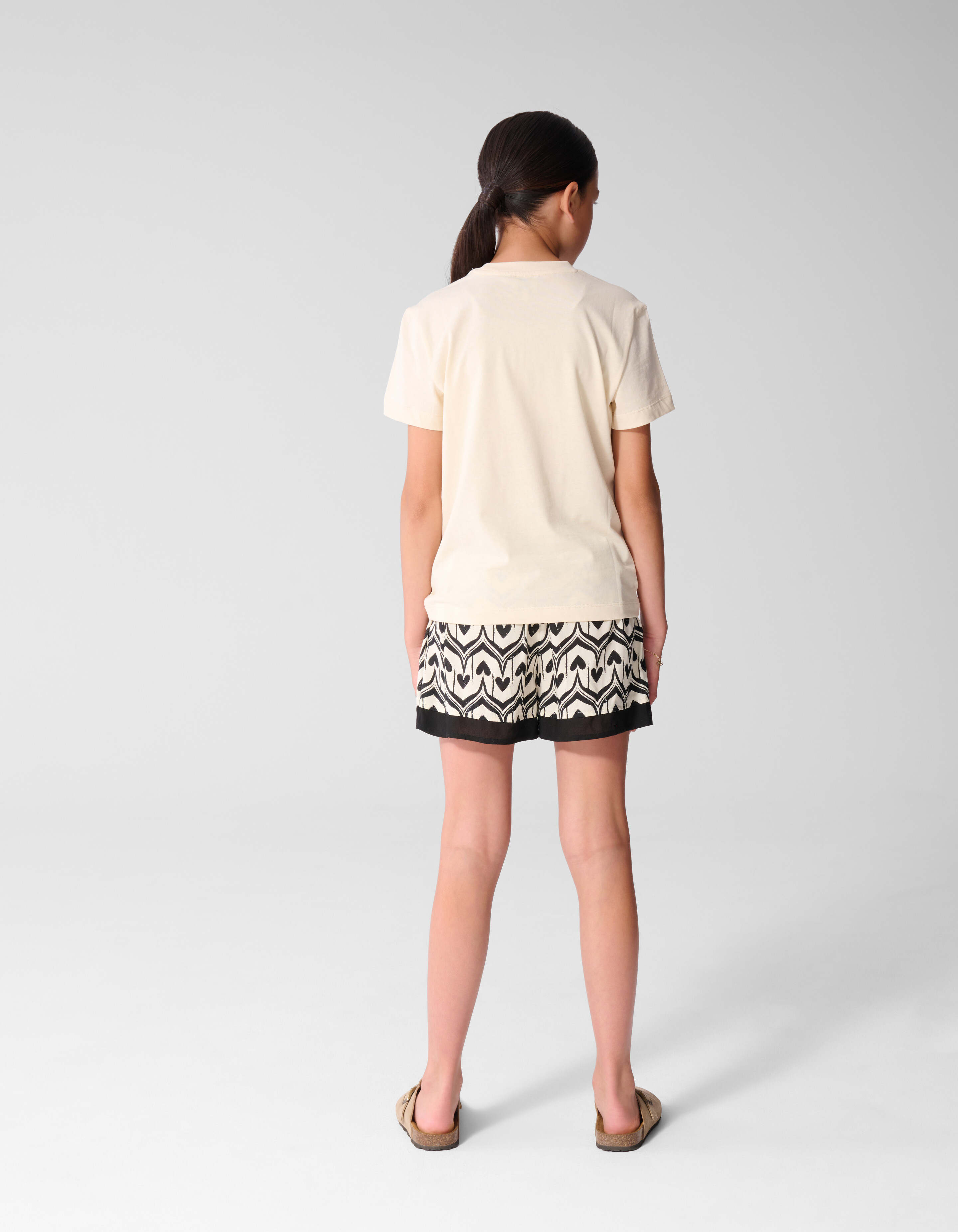 Heart Print Skort Gebroken Wit/Zwart SHOEBY GIRLS
