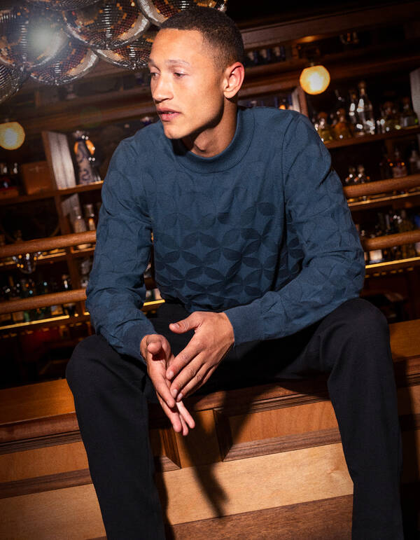 Sparkle Gebreide Trui Donkergroen SHOEBY MEN