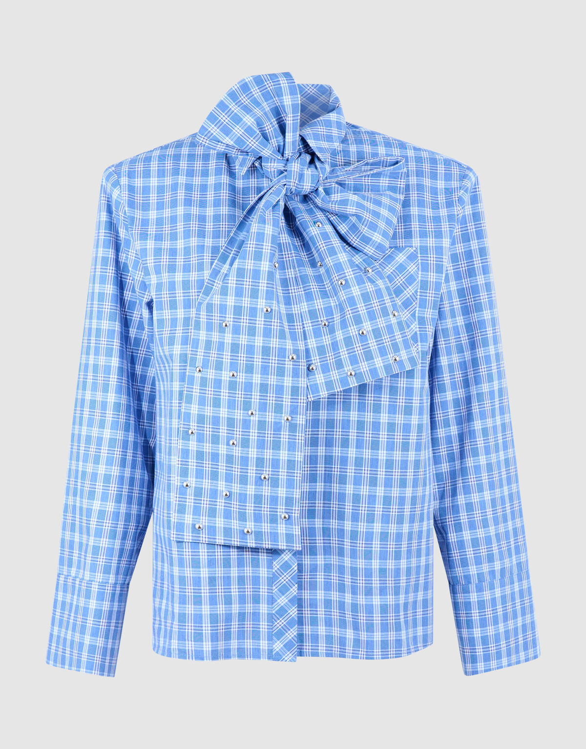 Oversized Ruiten Bow Blouse Blauw SHOEBY WOMEN