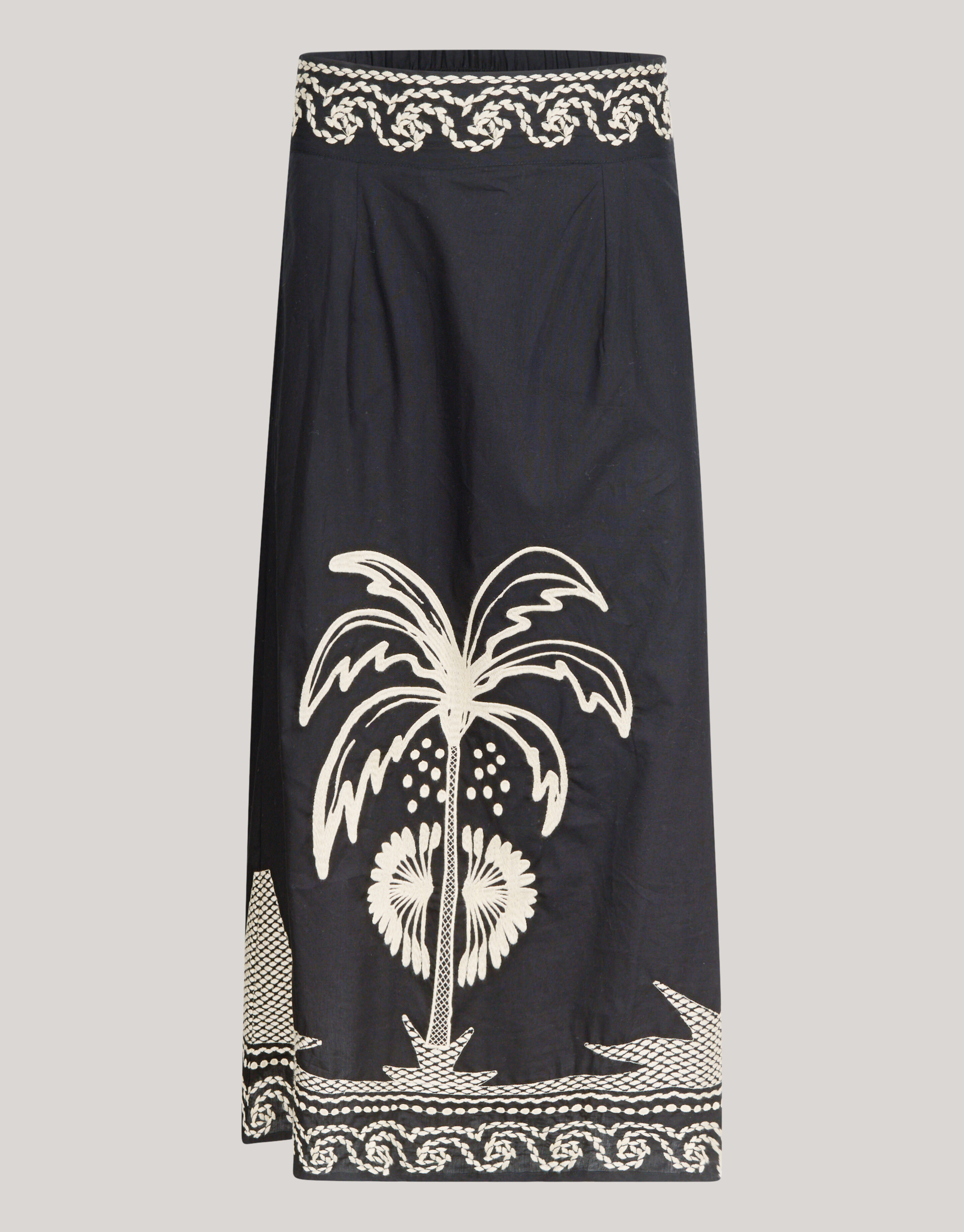 Embroidery Maxi Rok Zwart SHOEBY WOMEN