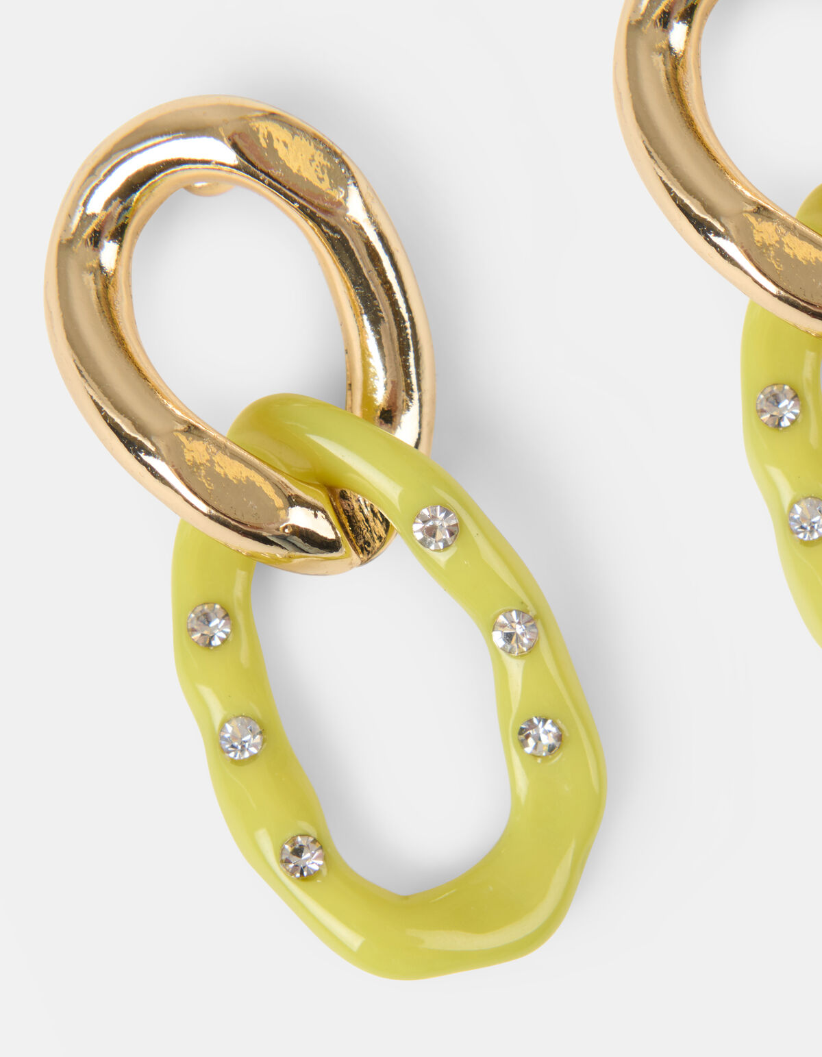 Lime Strass Oorbellen SHOEBY ACCESSOIRES