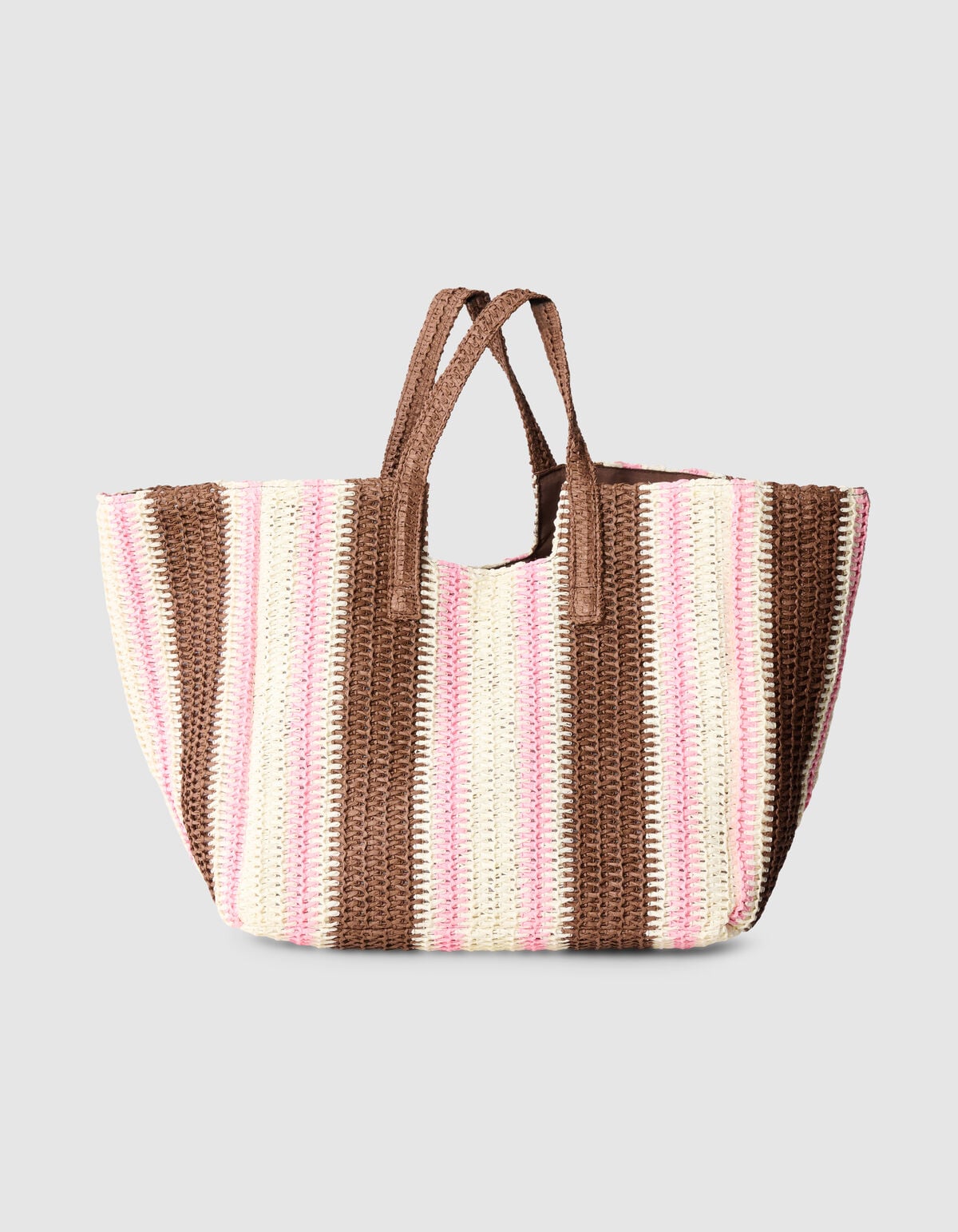 Gebreide Strandshopper Roze/Bruin SHOEBY ACCESSOIRES