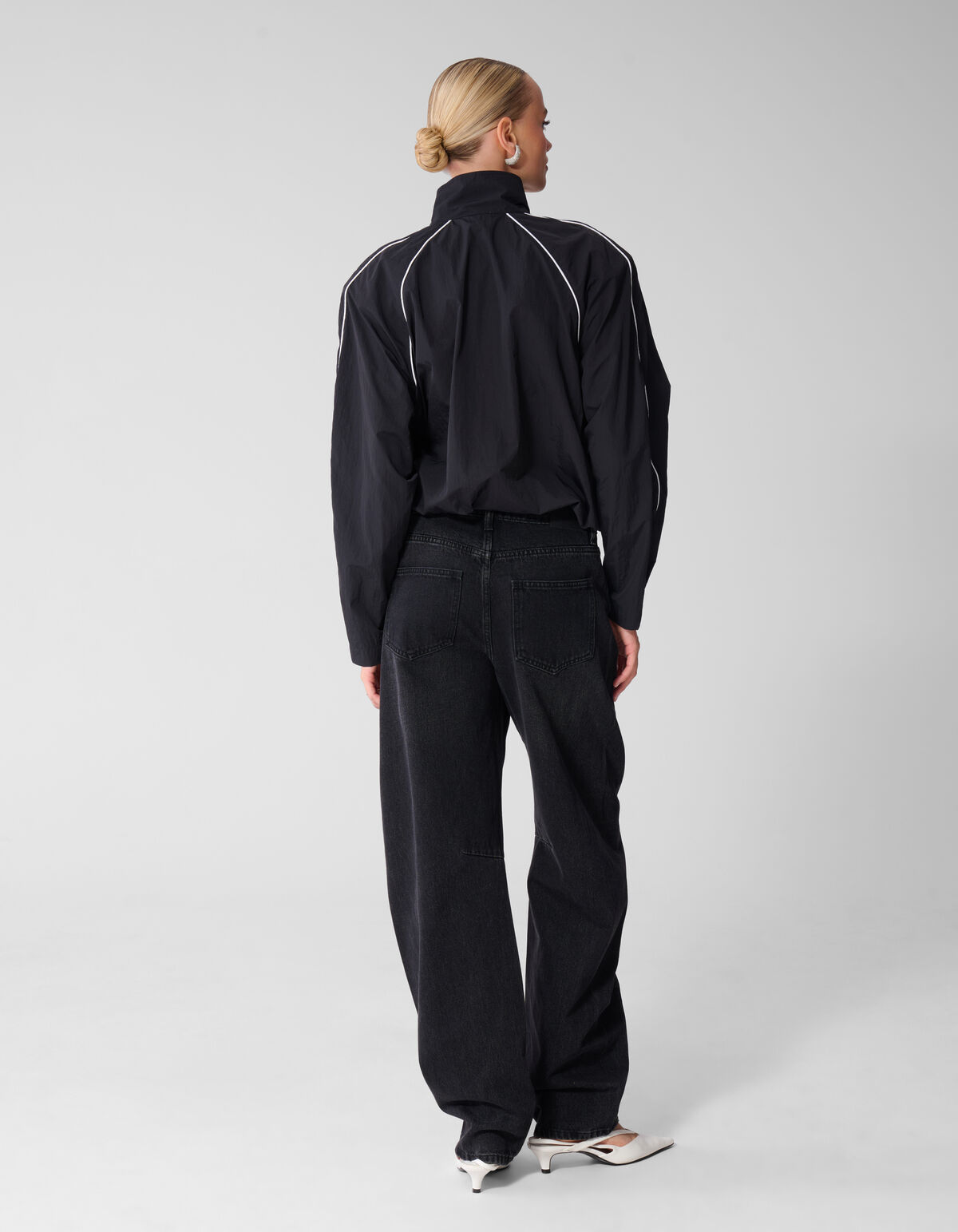 Relaxed Fit Piping Blouse Zwart SHOEBY WOMEN
