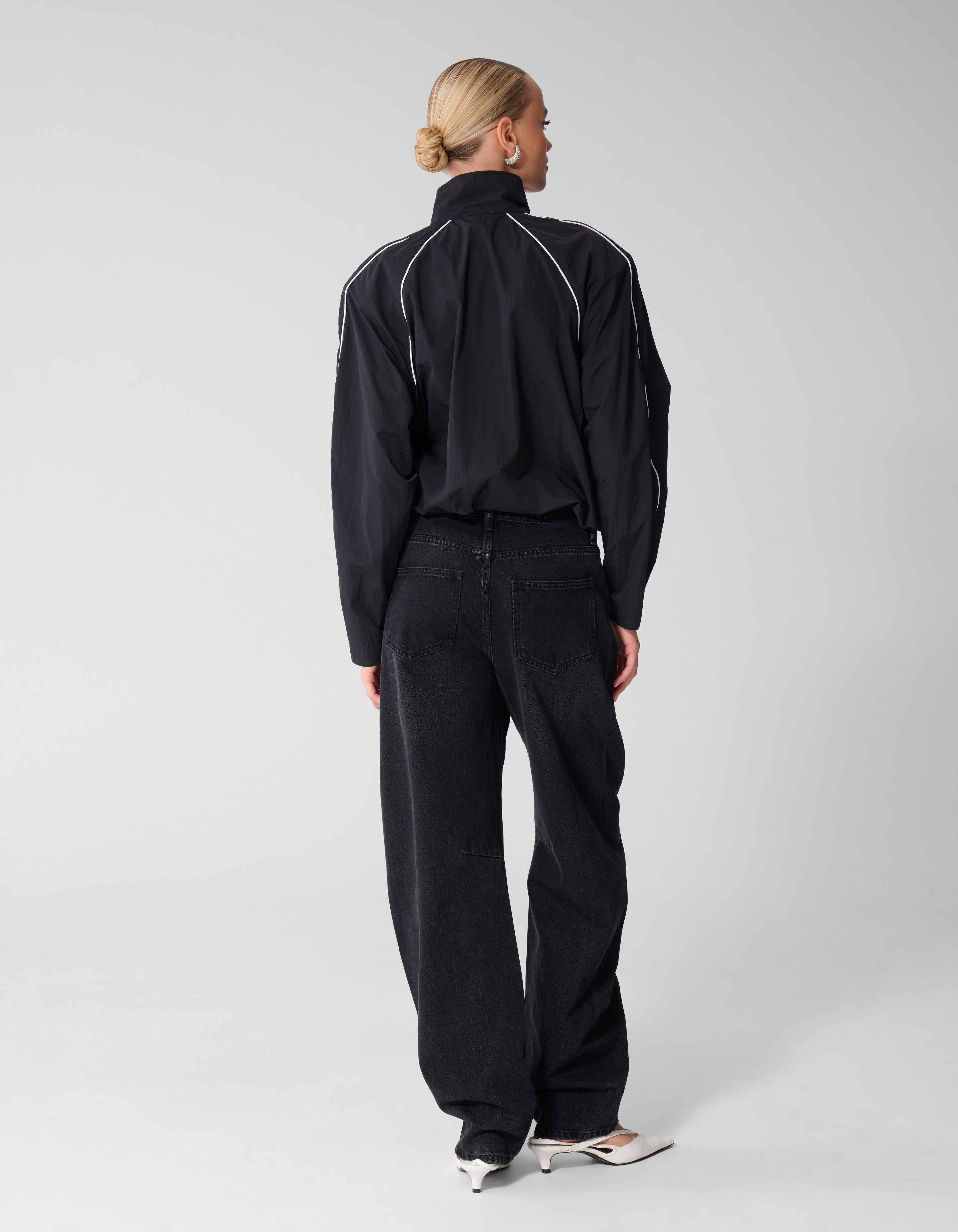 Relaxed Fit Piping Blouse Zwart SHOEBY WOMEN