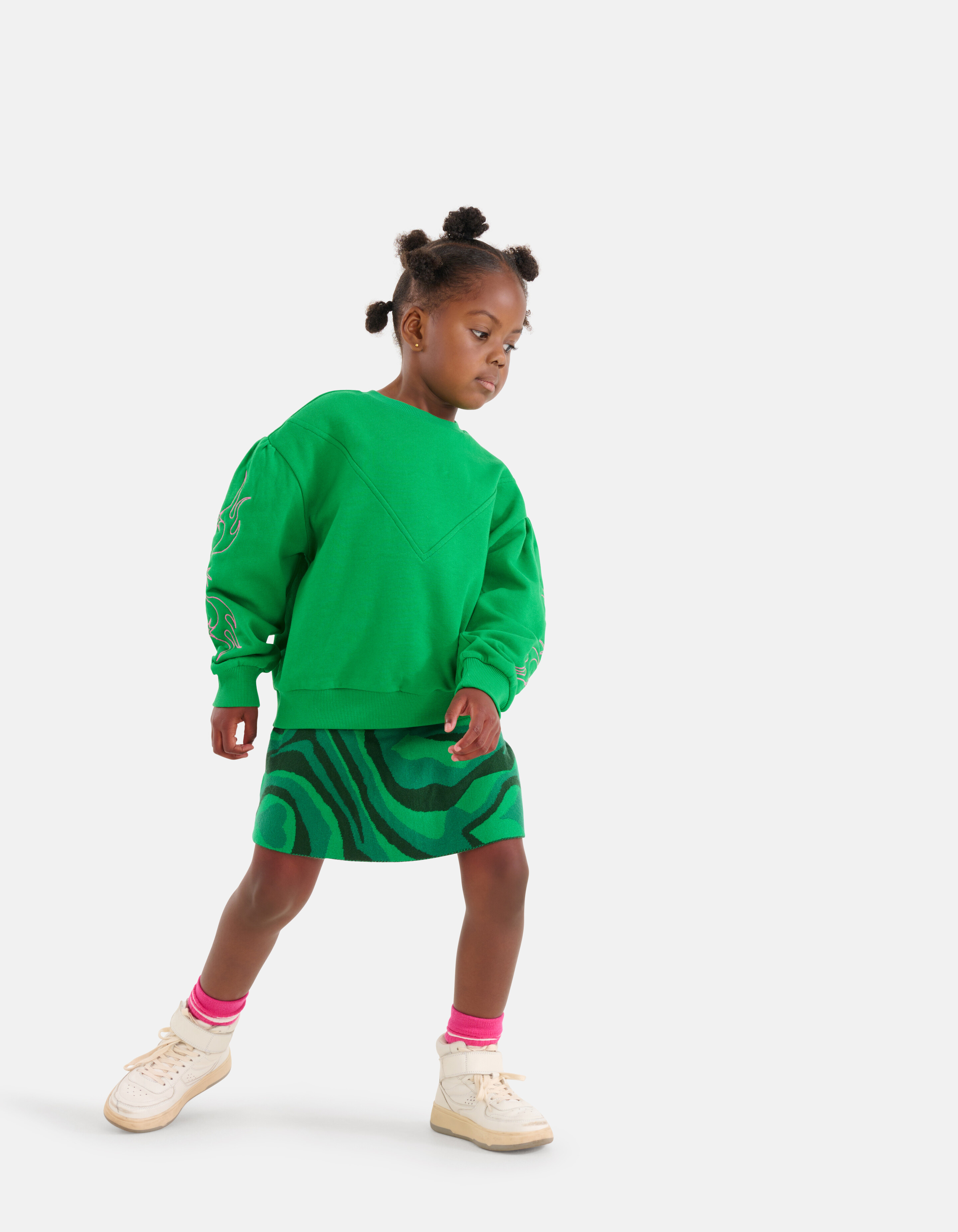 Printed Rok Groen SHOEBY GIRLS