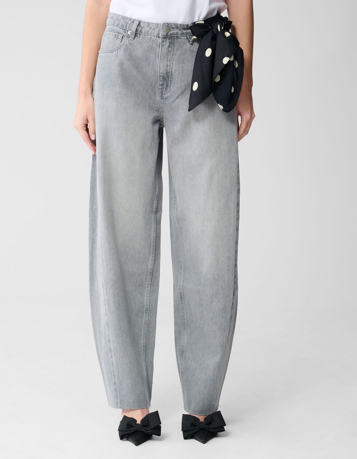 Curved Barrel Fit Jeans Lichtgrijs SHOEBY WOMEN