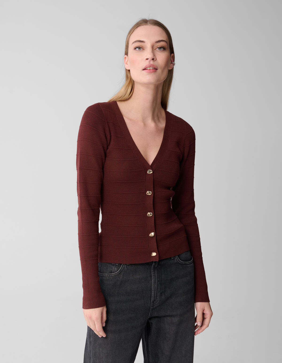 Button Vest Bruin SHOEBY WOMEN