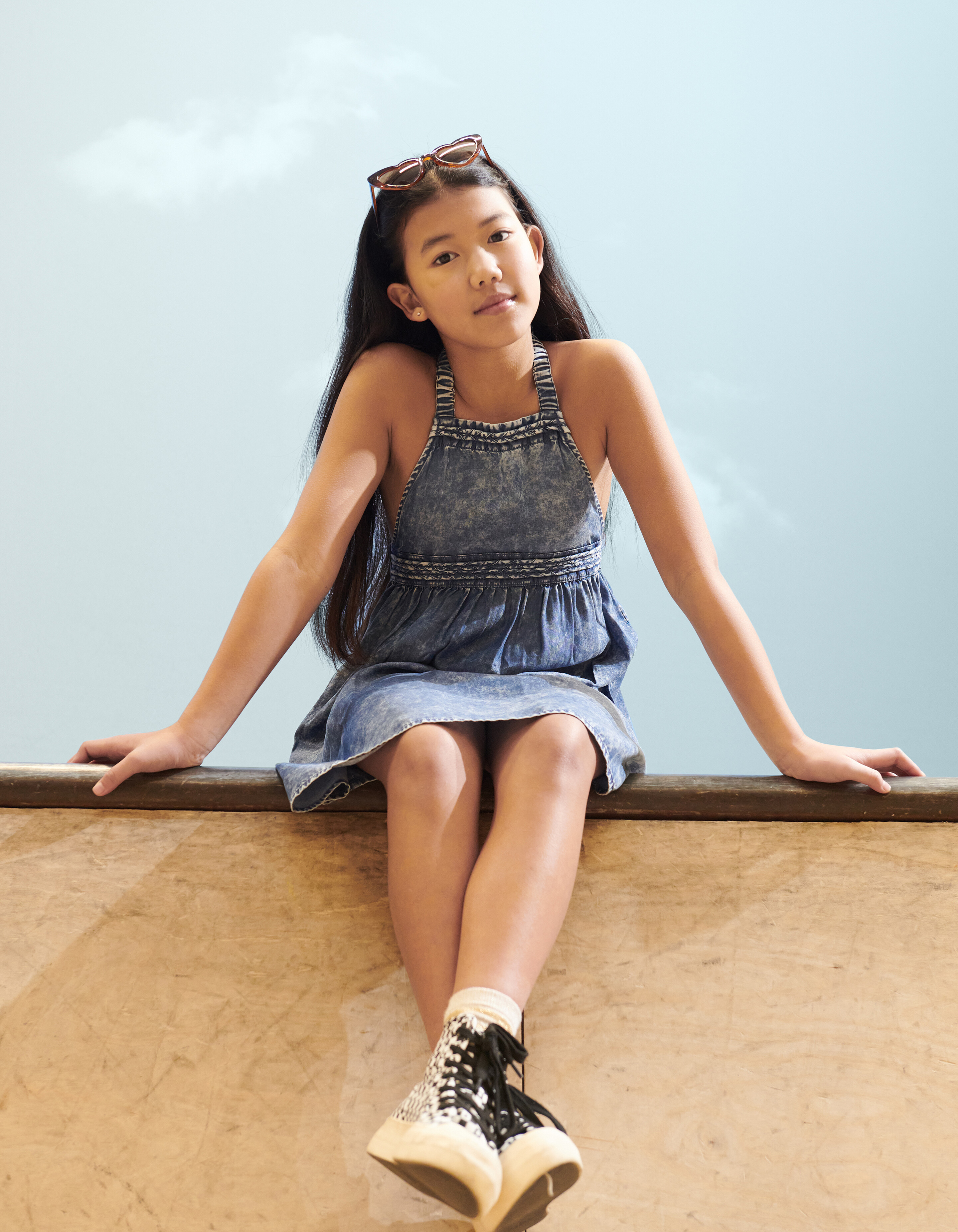 Braided Jurk Lichtblauw SHOEBY GIRLS
