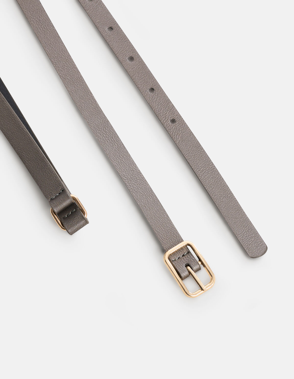 Smalle Dubbele Riem Grijs SHOEBY ACCESSOIRES