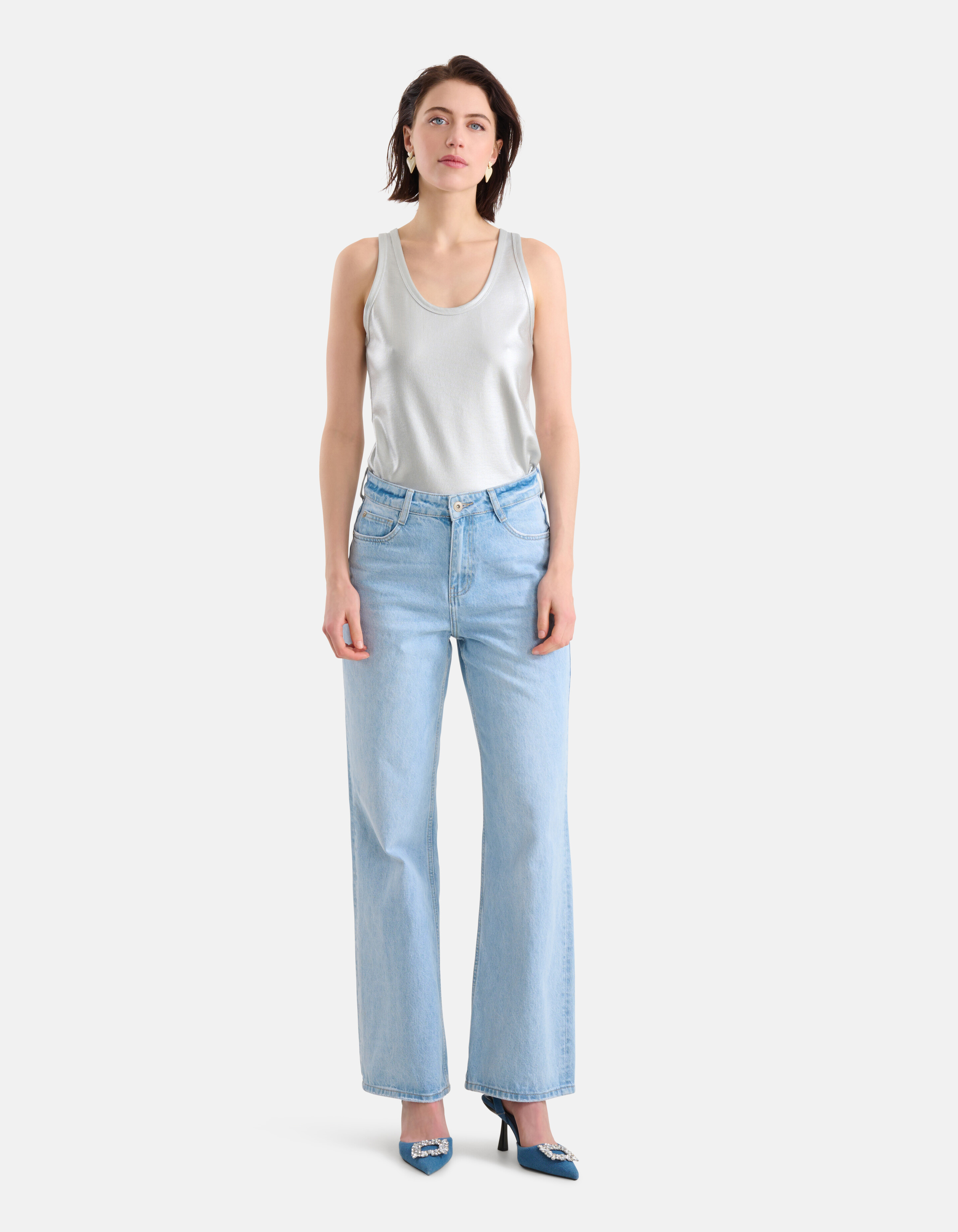 Metallic Rib Top Zilver SHOEBY WOMEN