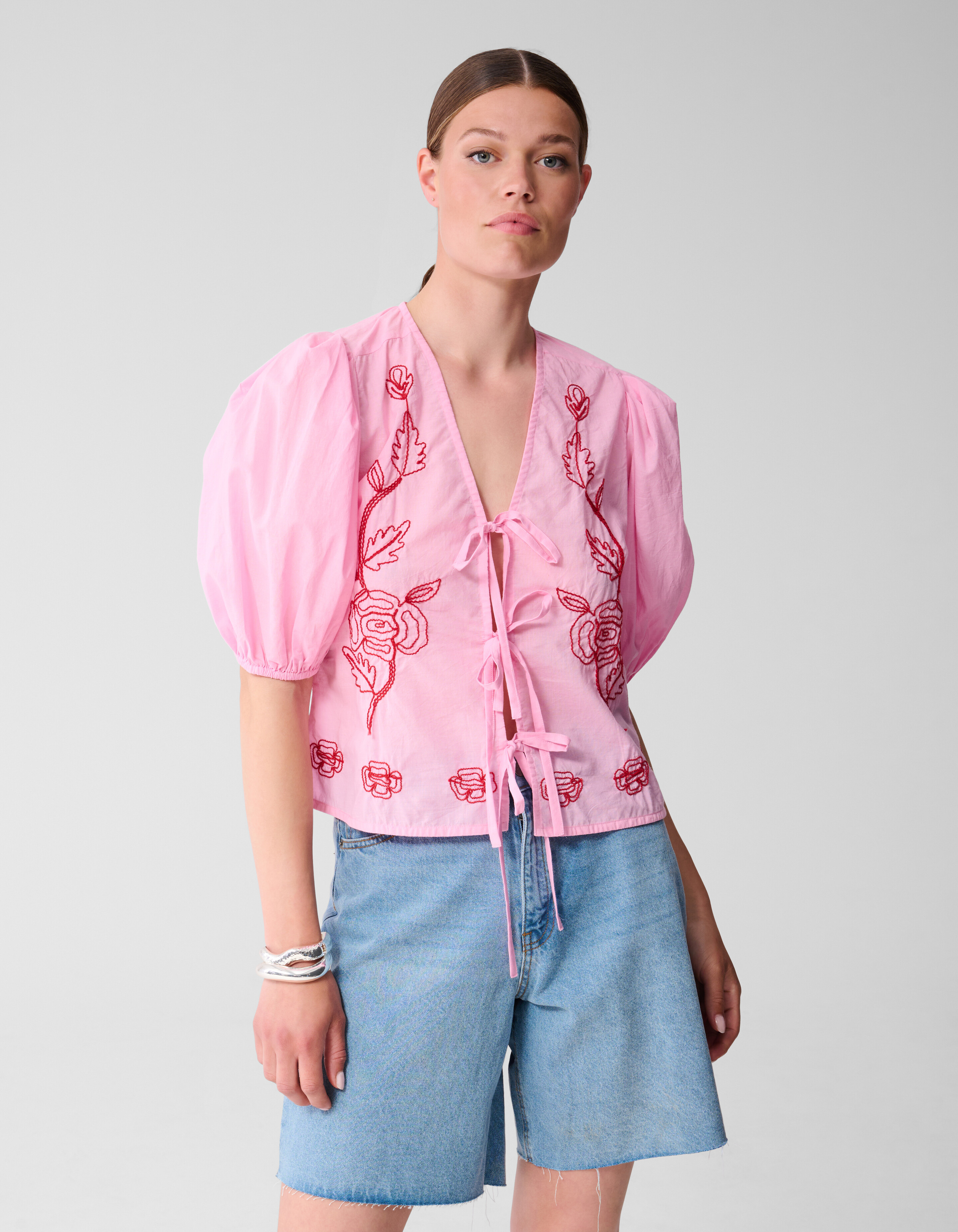 Embroidery Blouse Lichtroze SHOEBY WOMEN