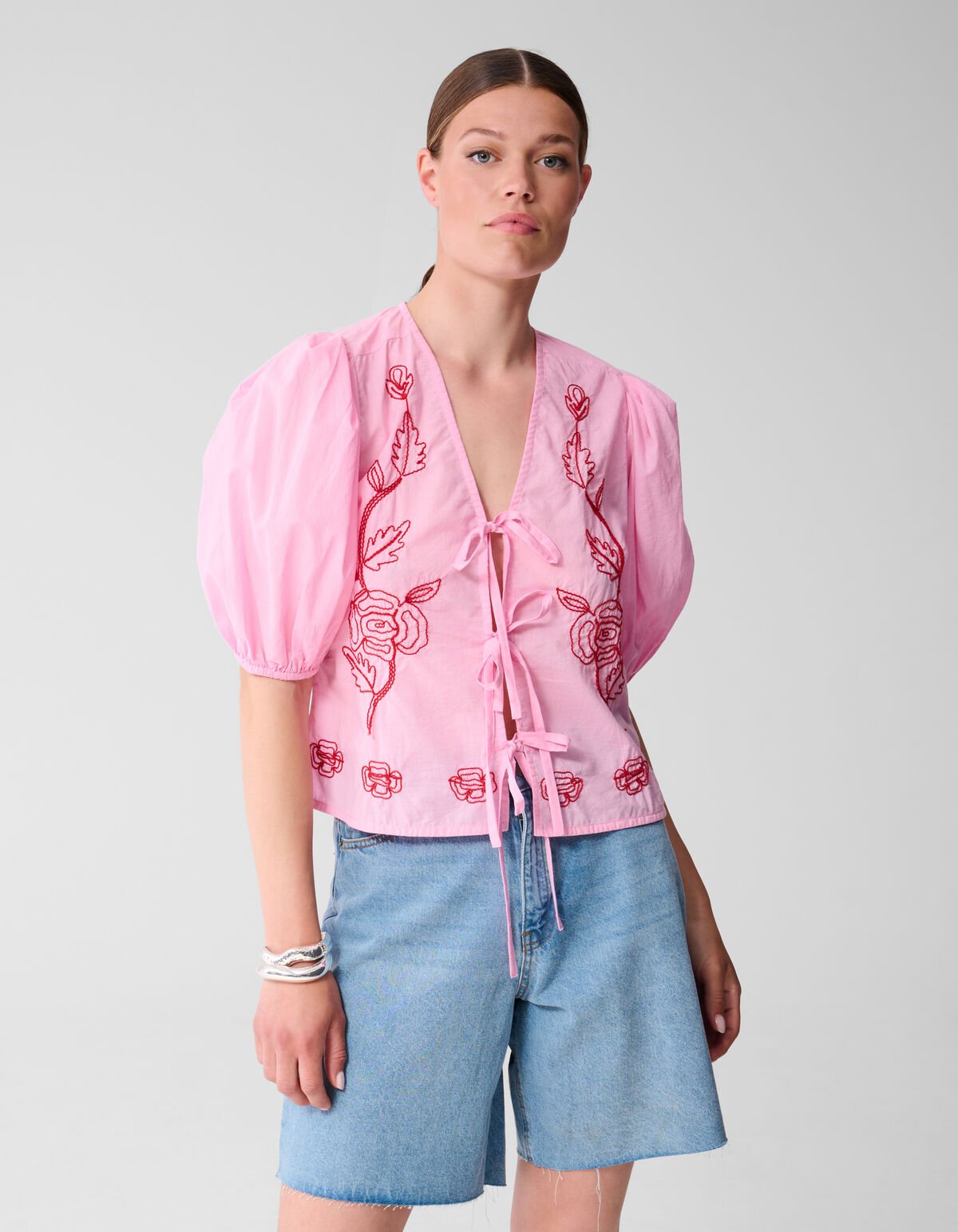 Embroidery Blouse Lichtroze SHOEBY WOMEN