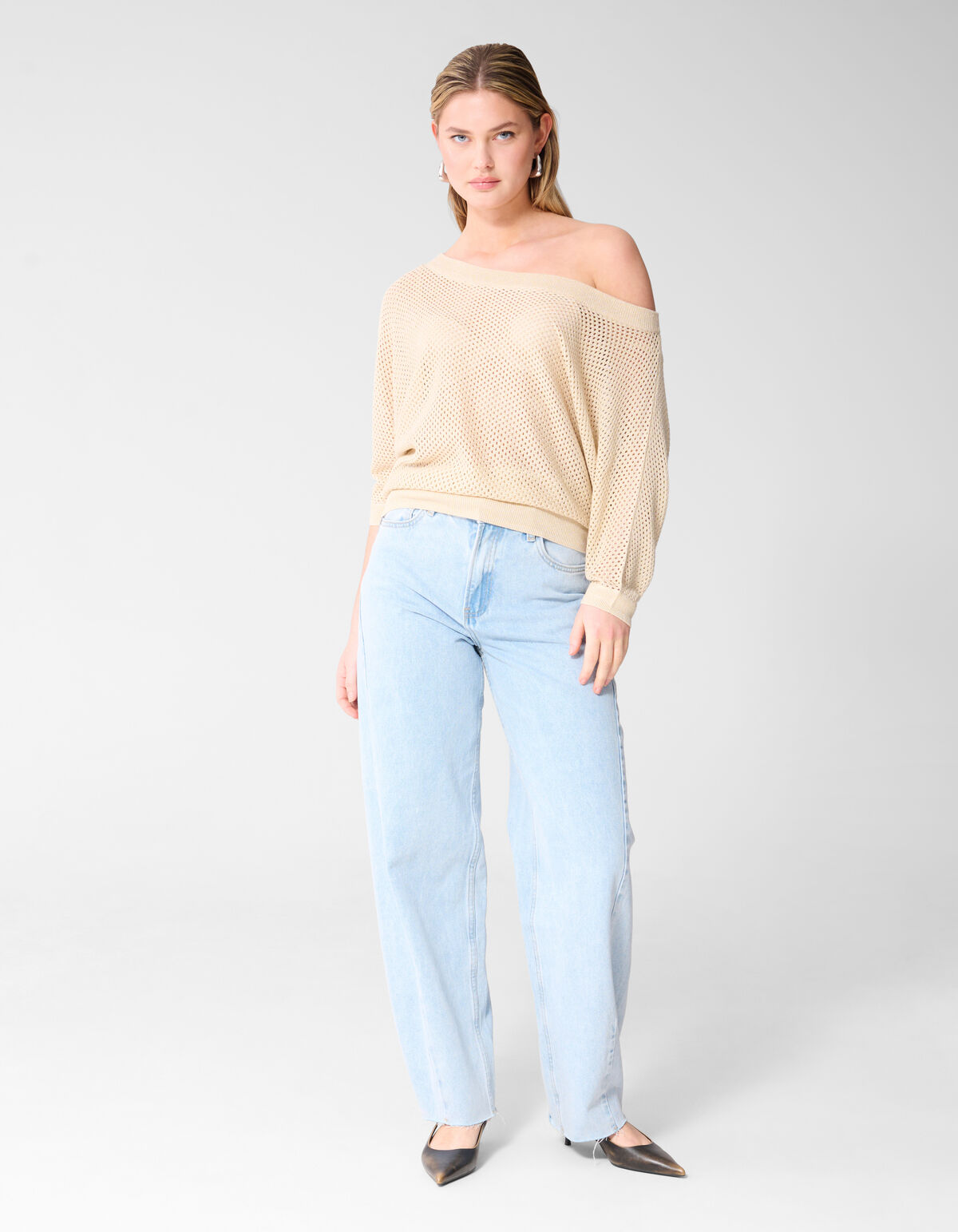 Glitter Ajour Trui Zand SHOEBY WOMEN