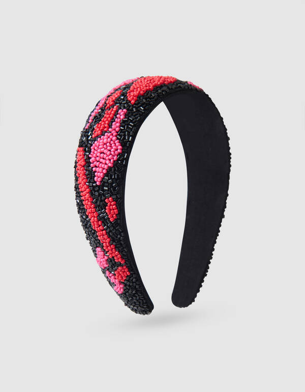 Beaded Haarband Roze/Rood SHOEBY ACCESSOIRES