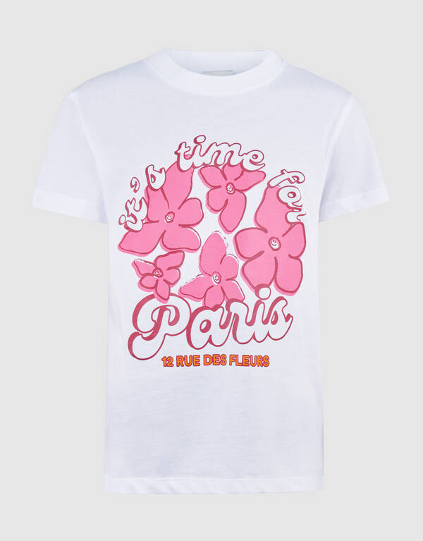 Rue De Fleur Artwork T-shirt Wit SHOEBY GIRLS