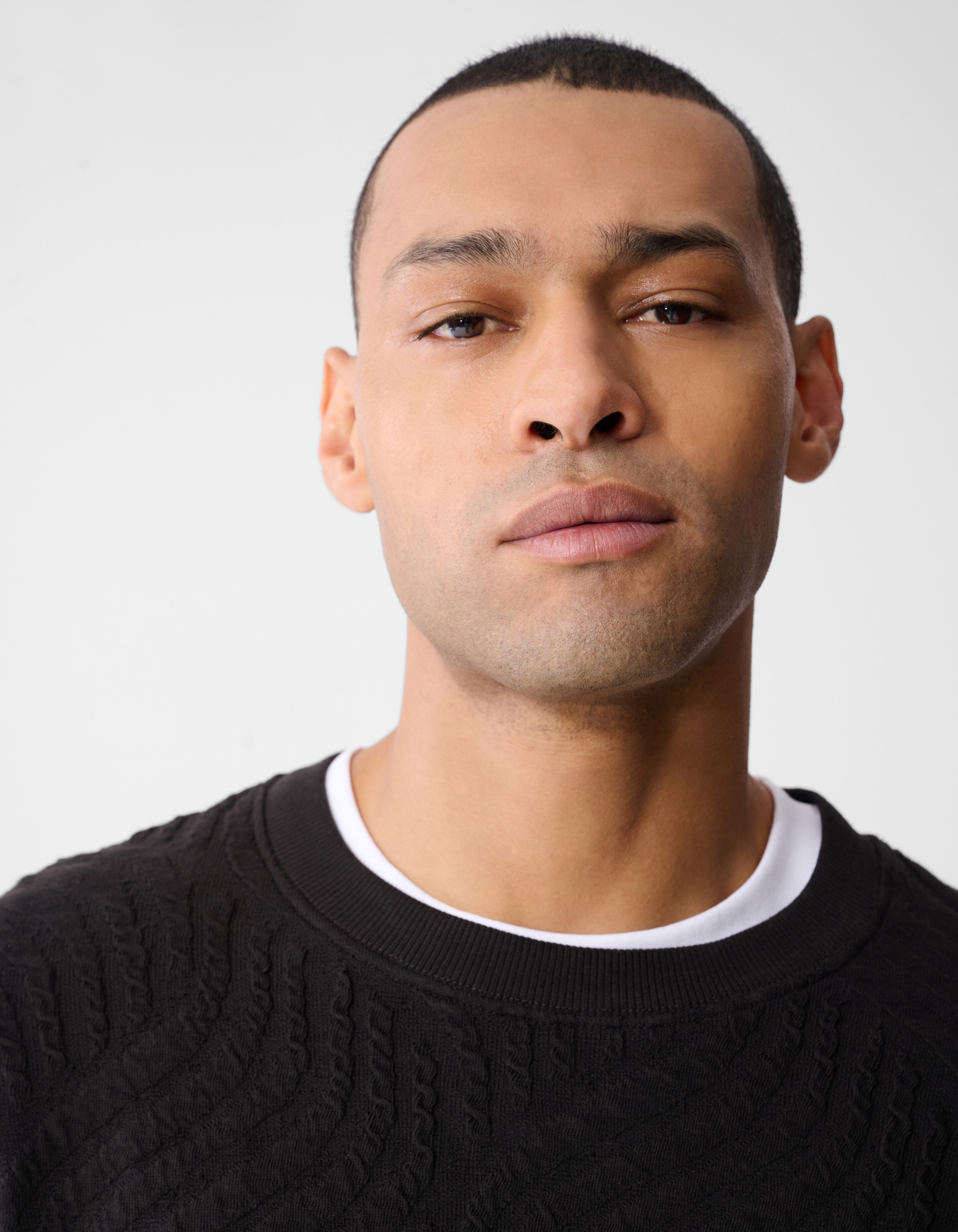 Wave Structuur Sweater Donkerbruin SHOEBY MEN