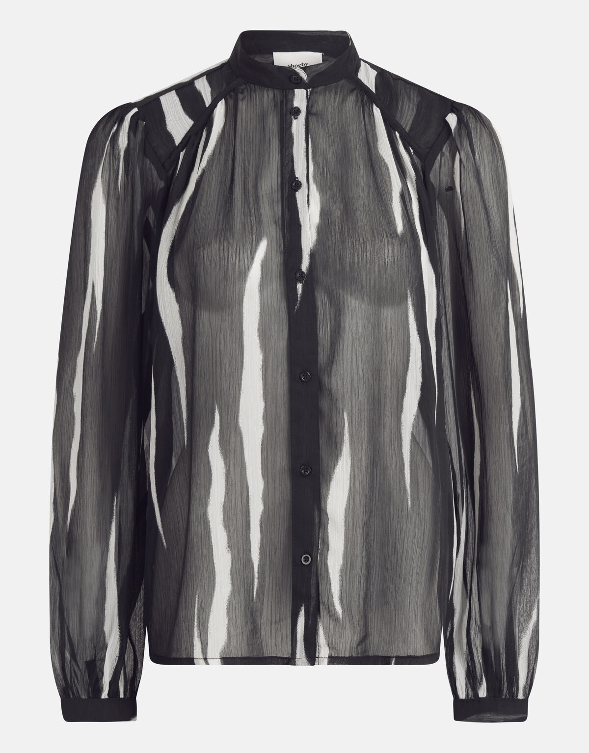 Two Tone Print Blouse Zwart/Wit SHOEBY WOMEN