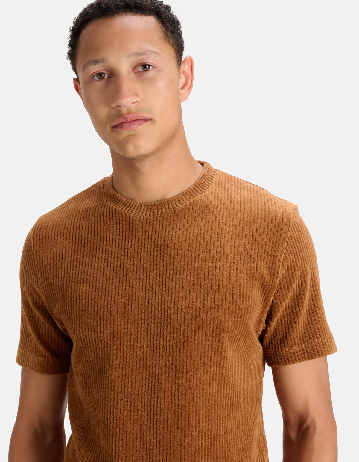 Velvet Rib T-shirt Bruin SHOEBY MEN