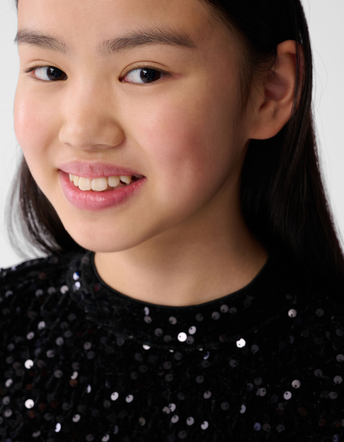 Sequin Longsleeve Top Zwart SHOEBY GIRLS