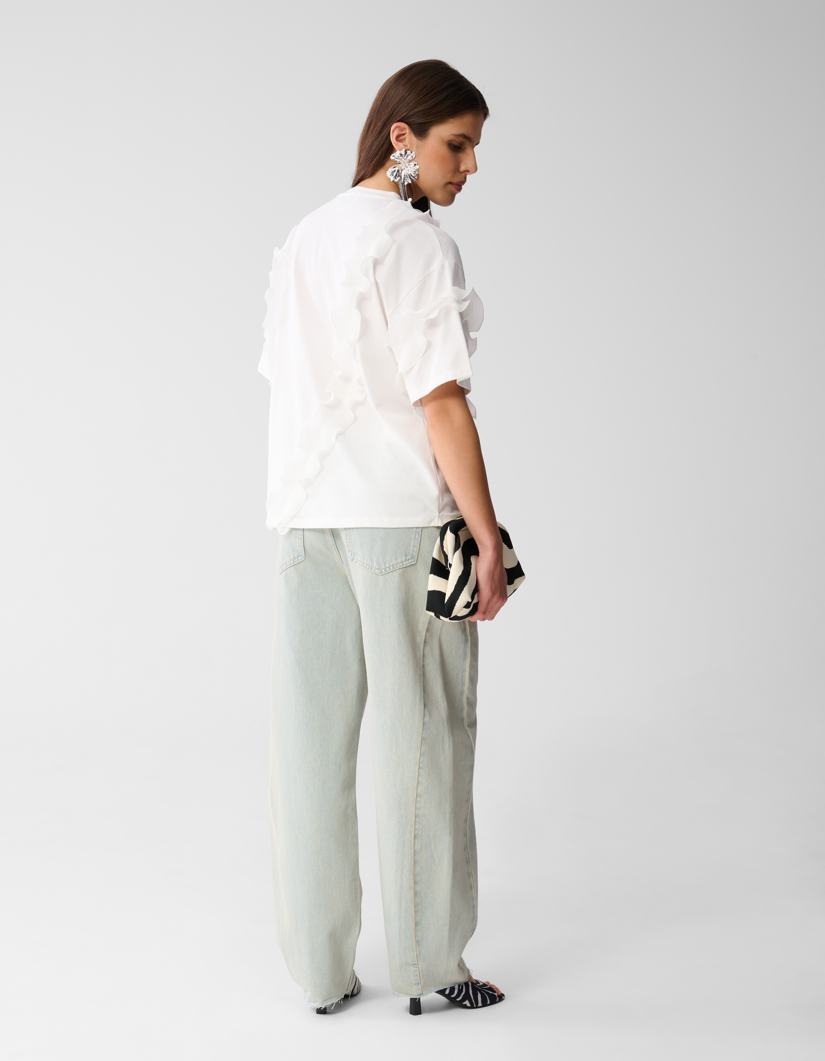 Ruffle T-shirt Wit SHOEBY WOMEN