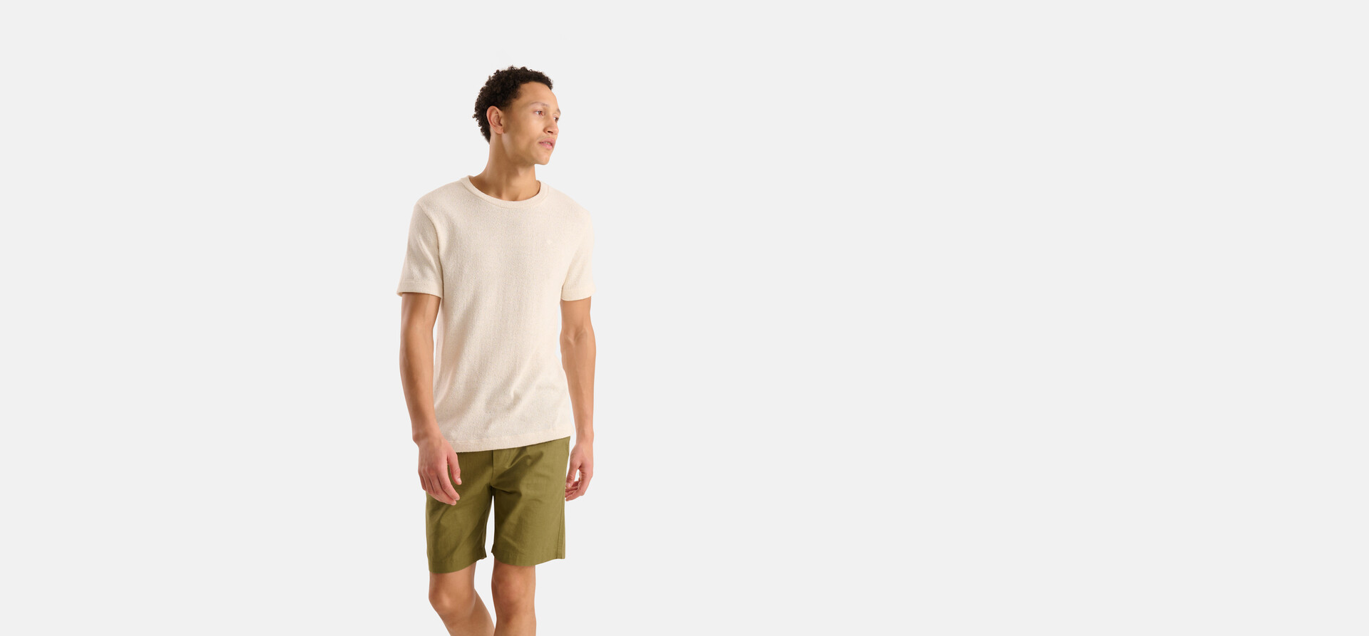 Boucle T-shirt Gebroken Wit SHOEBY MEN