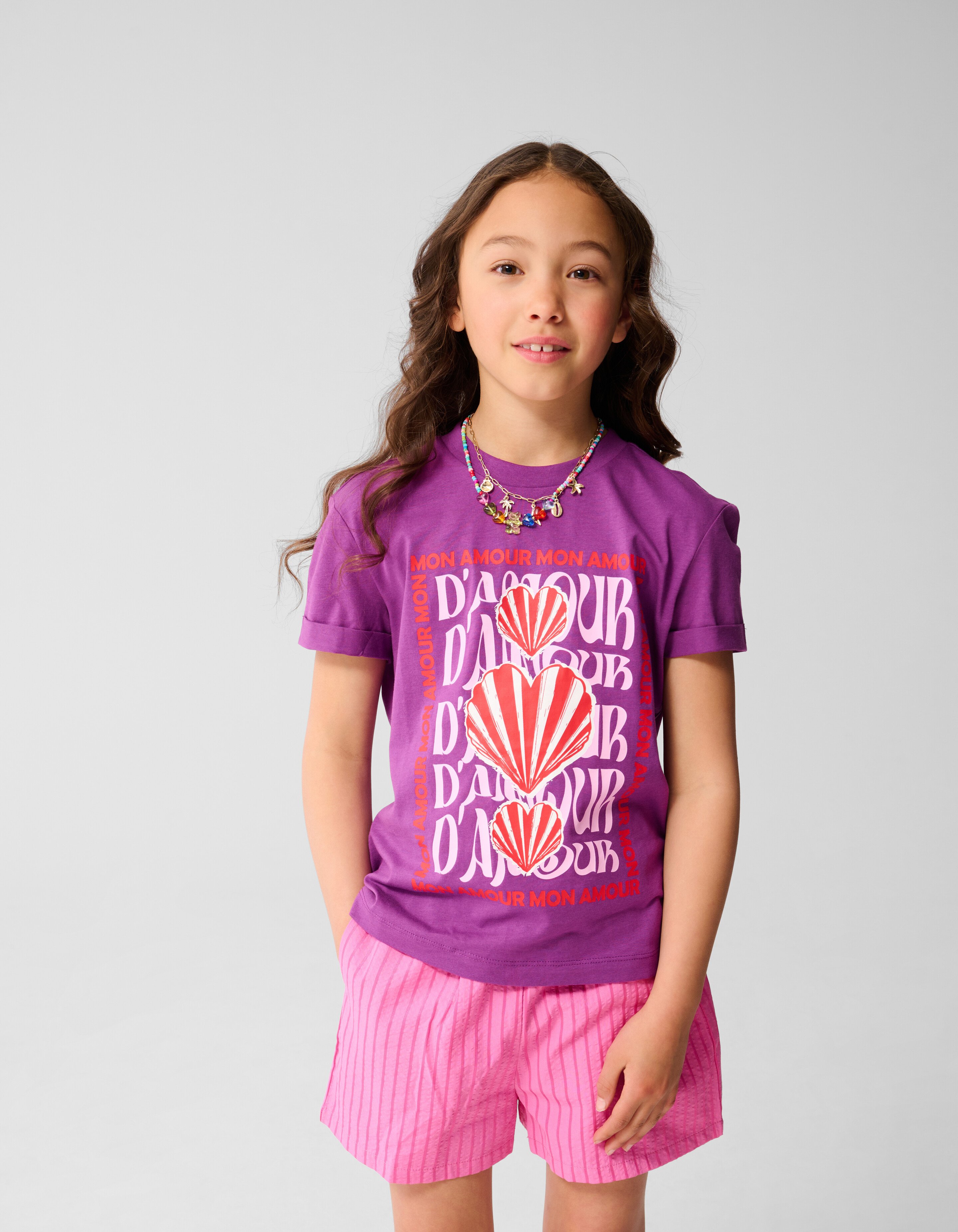 Amour Artwork T-shirt Paars SHOEBY GIRLS