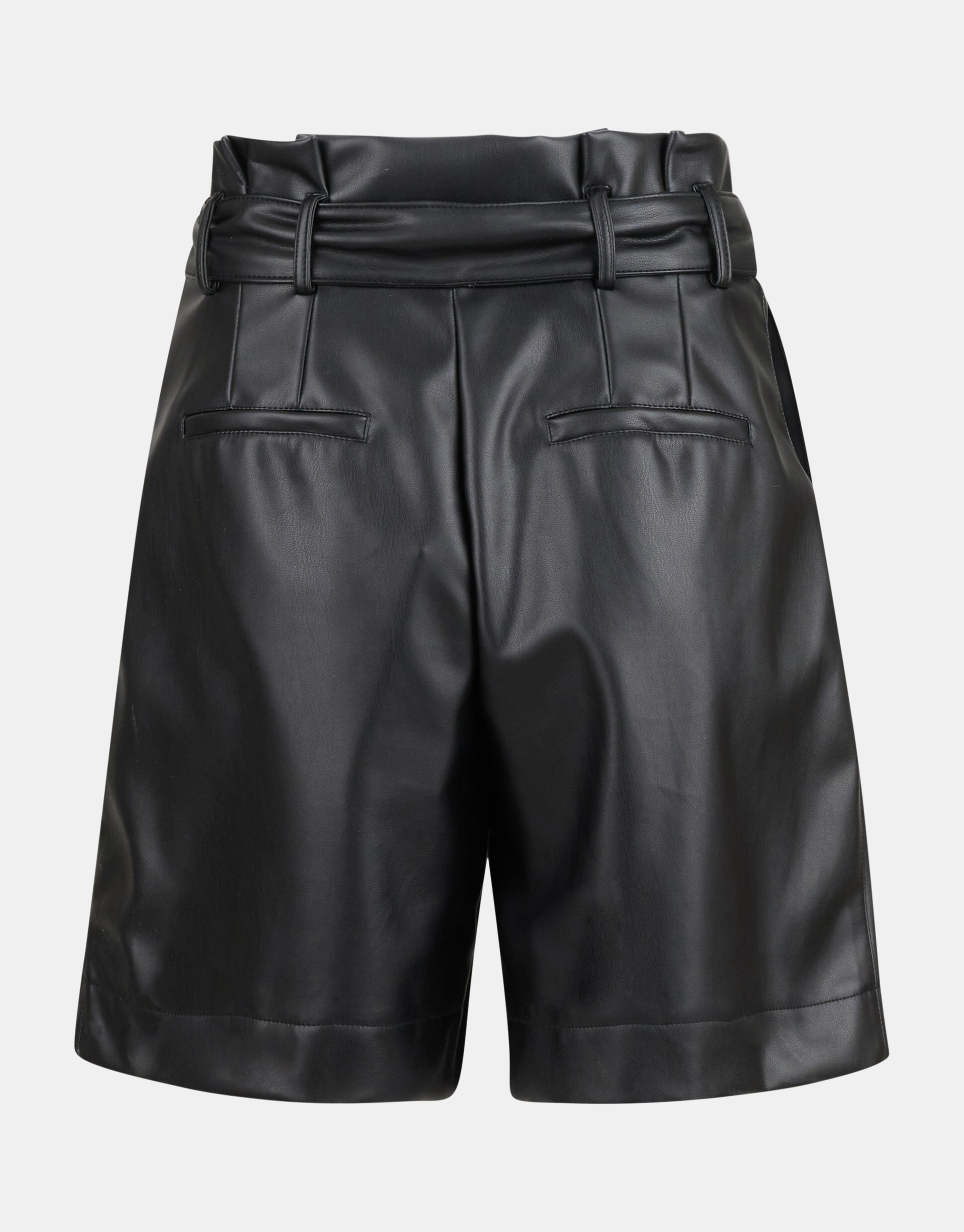 Vegan Leren Paperbag Short Zwart EKSEPT