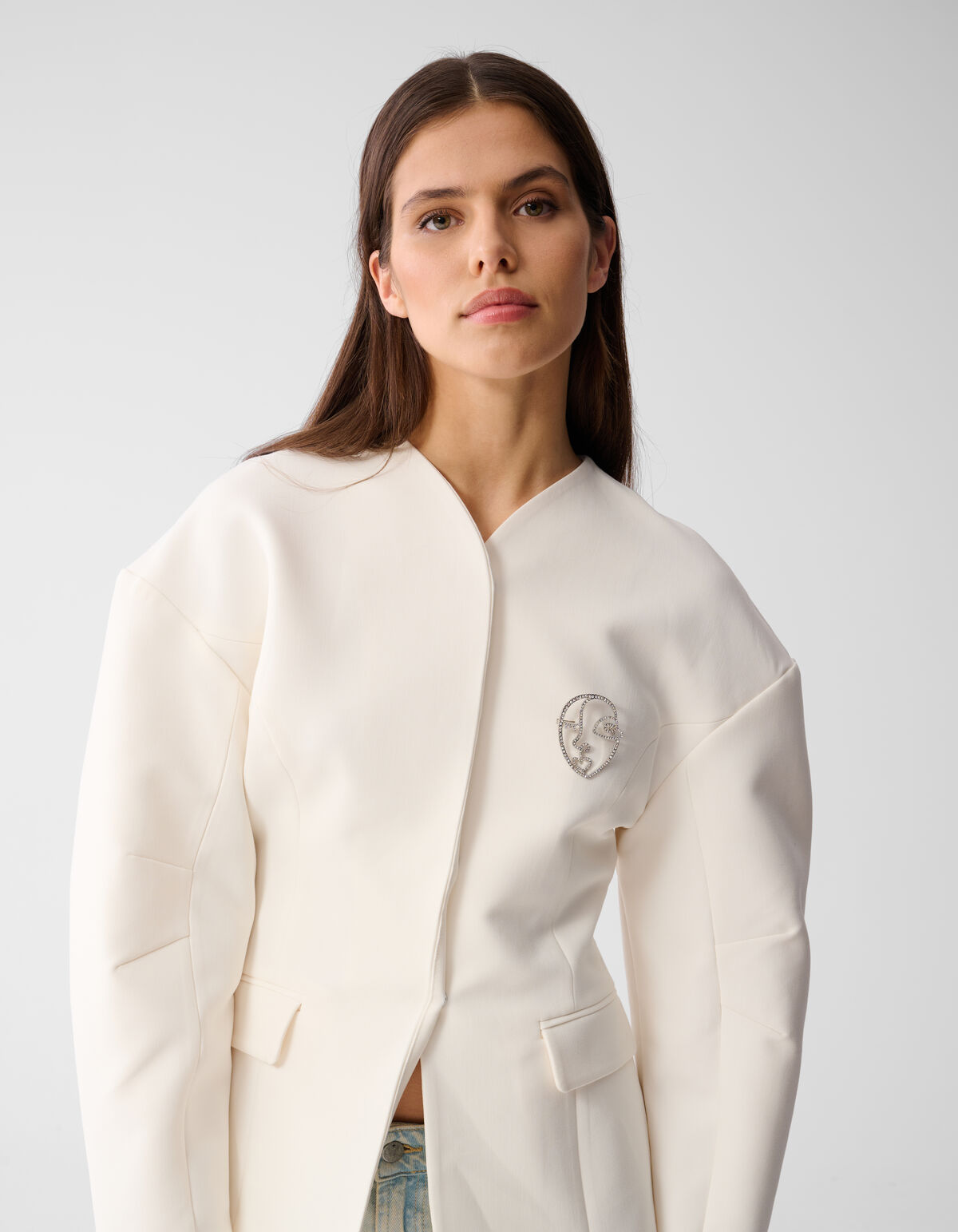 Strass Face Broche Zilver SHOEBY ACCESSOIRES