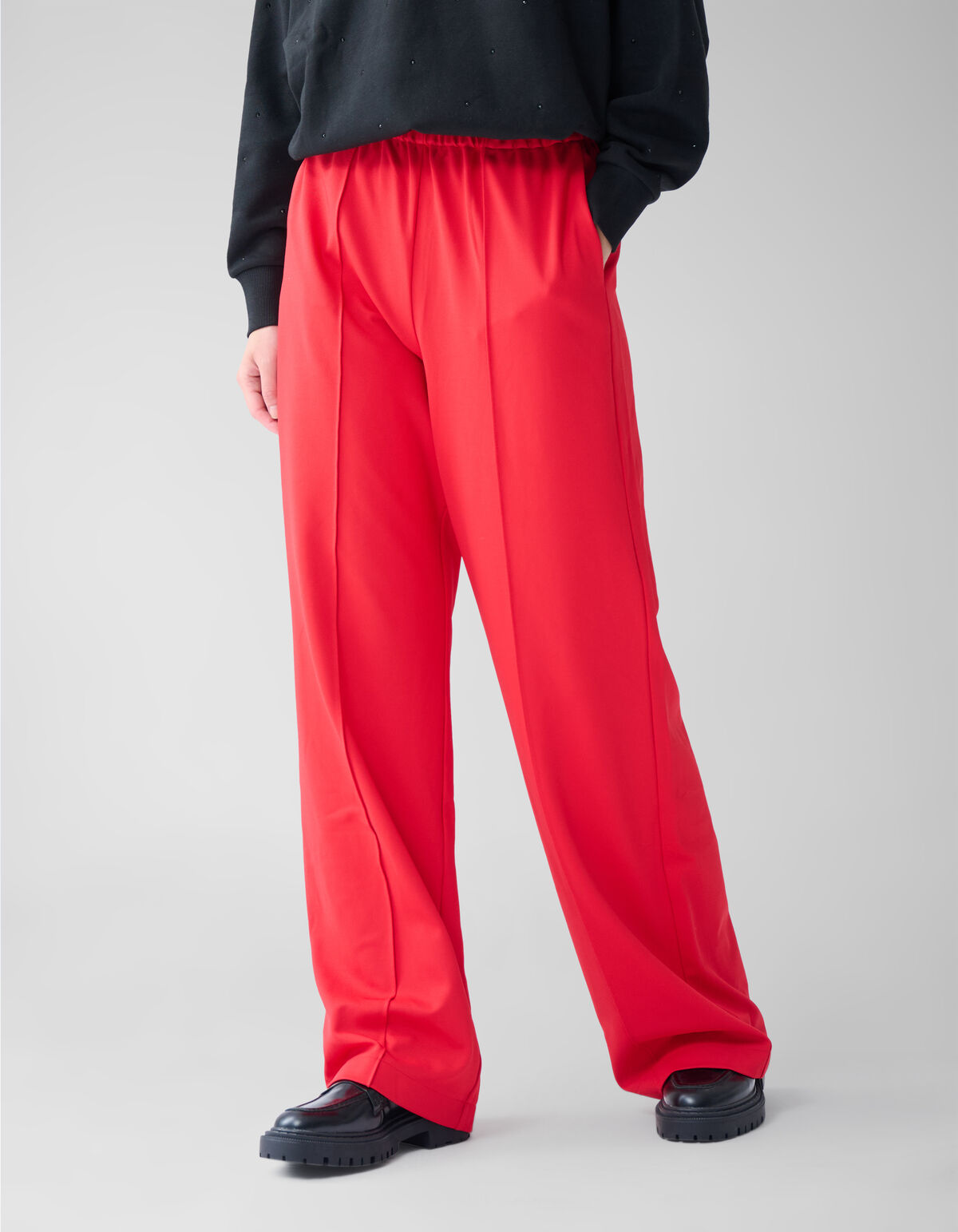 Basic Wide Leg Broek Rood SHOEBY WOMEN
