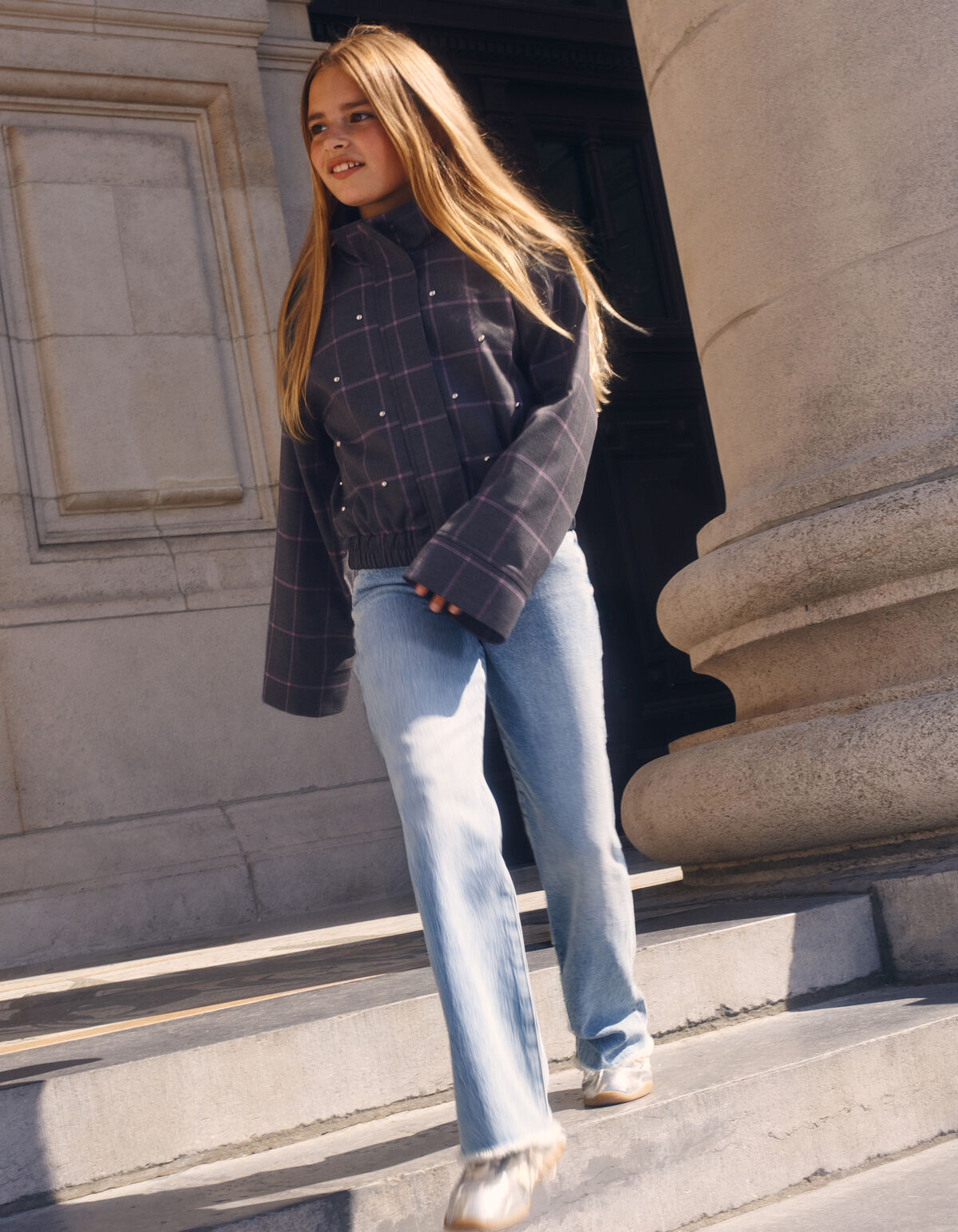 Wide Leg Fit Jeans Blauw SHOEBY GIRLS