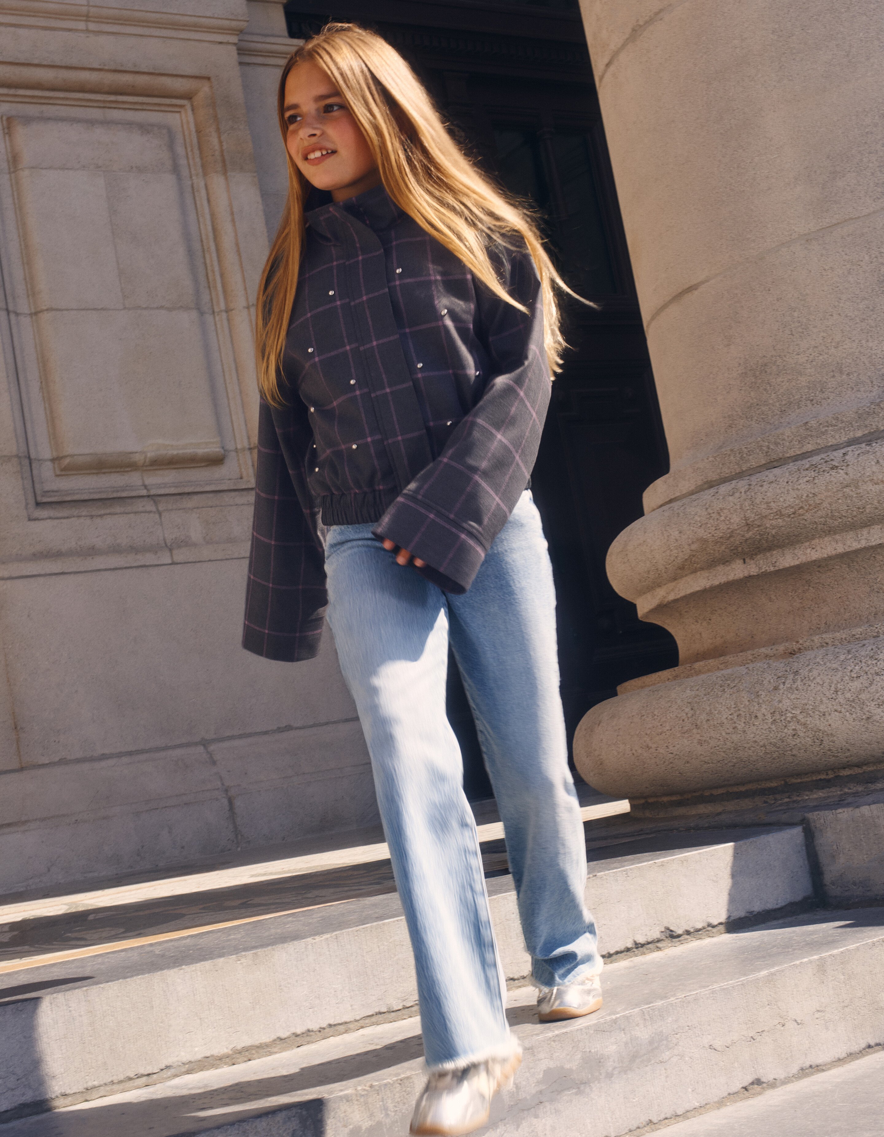 Wide Leg Fit Jeans Blauw SHOEBY GIRLS