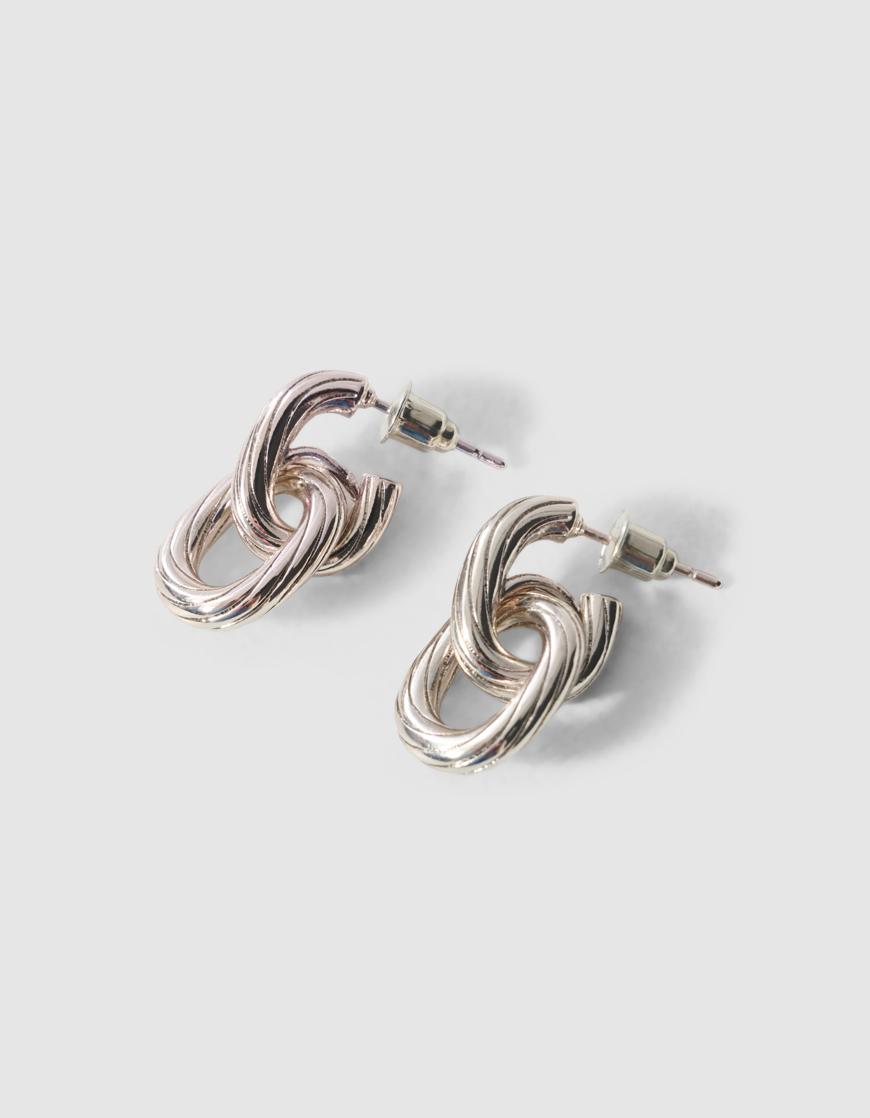 Small Double Oval Oorbellen Zilver SHOEBY ACCESSOIRES