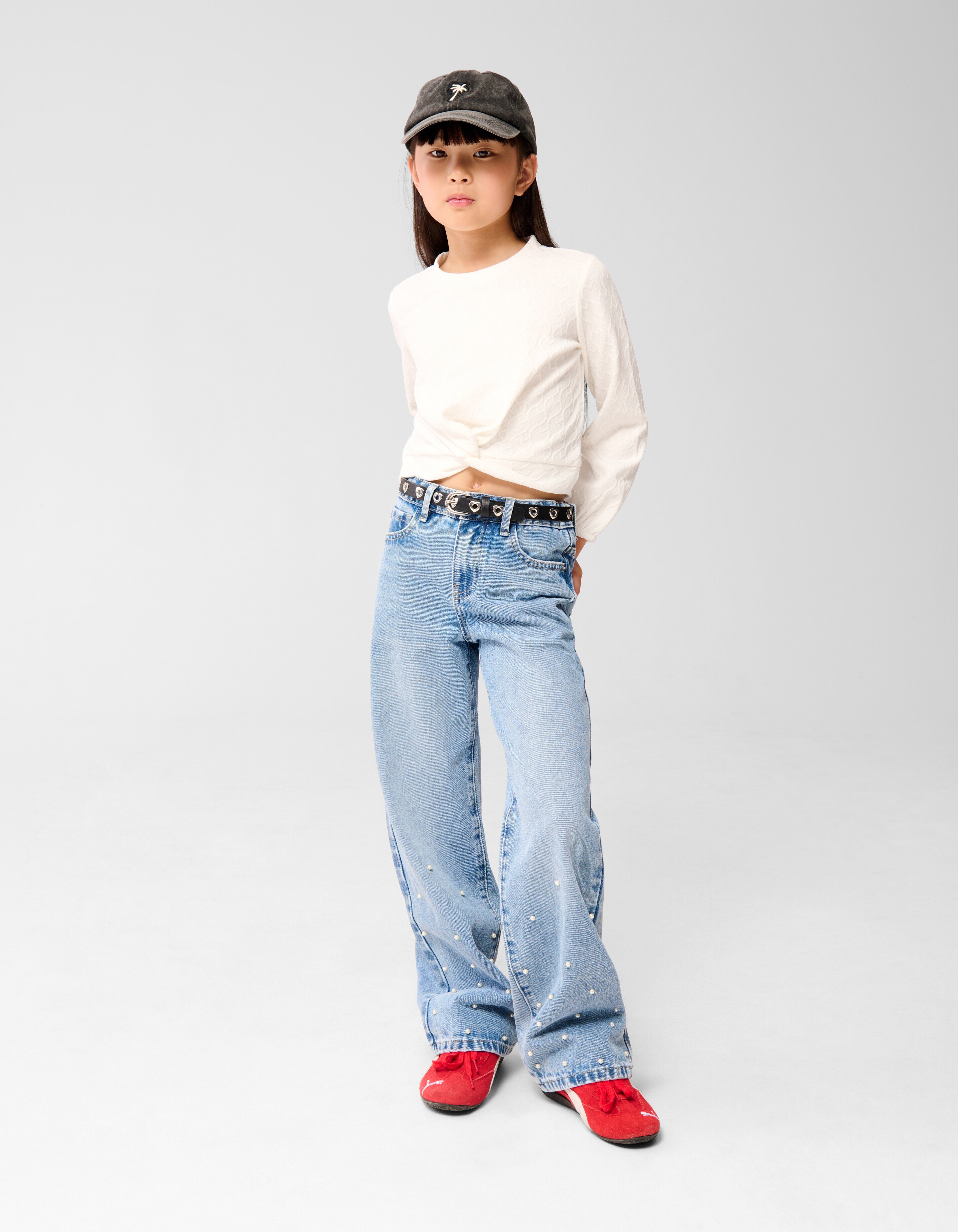 Parel Wide Leg Fit Jeans Blauw SHOEBY GIRLS