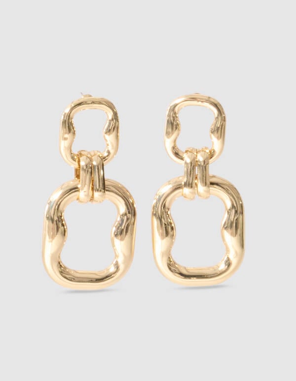 Double Squared Oorbellen Goud SHOEBY ACCESSOIRES