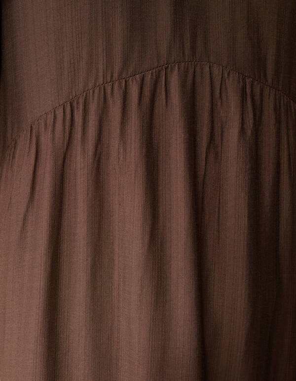 Ruffle Maxi Jurk Bruin SHOEBY WOMEN