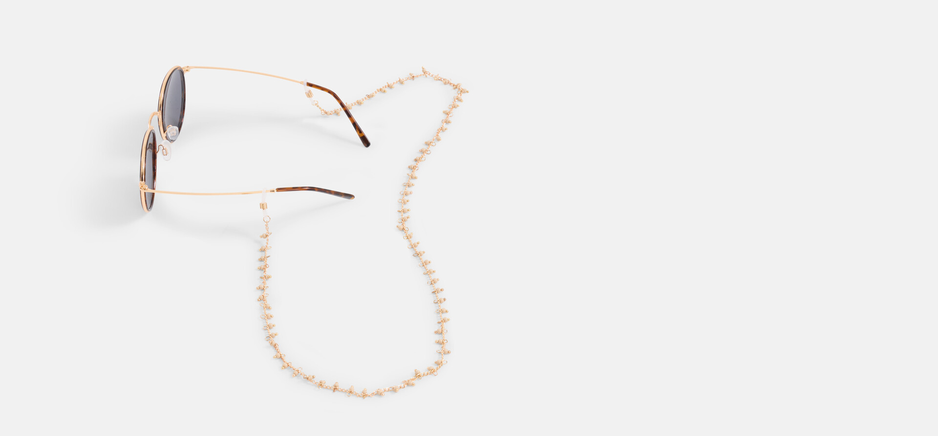 Beaded Zonnebrilkoord Gebroken Wit SHOEBY ACCESSOIRES