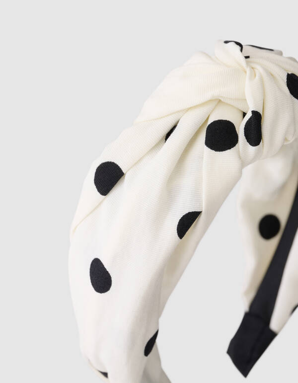 Polkadot Knot Haarband Zwart/Wit SHOEBY ACCESSOIRES