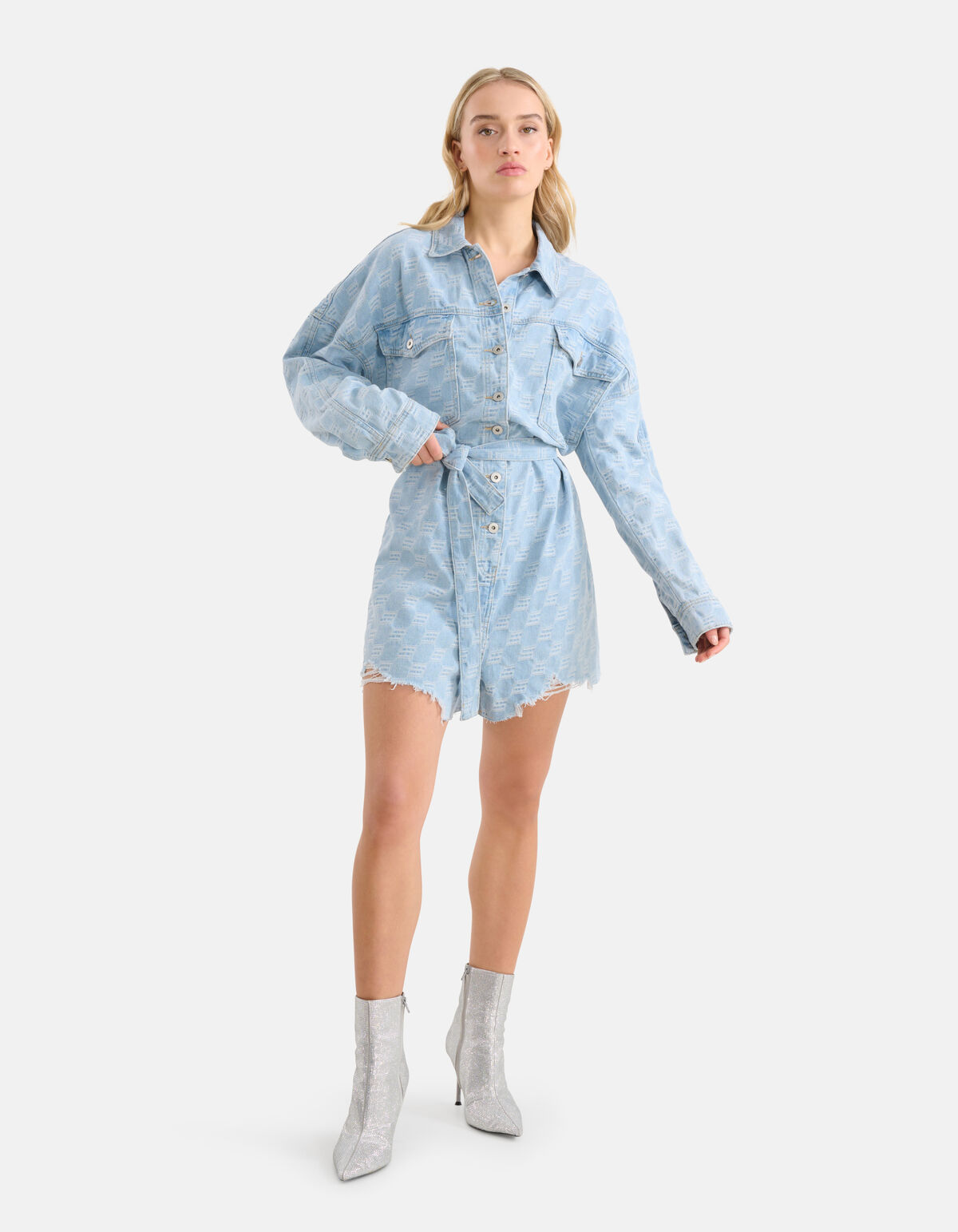 Denim Playsuit Bleached By Monica SHOEBY WOMEN