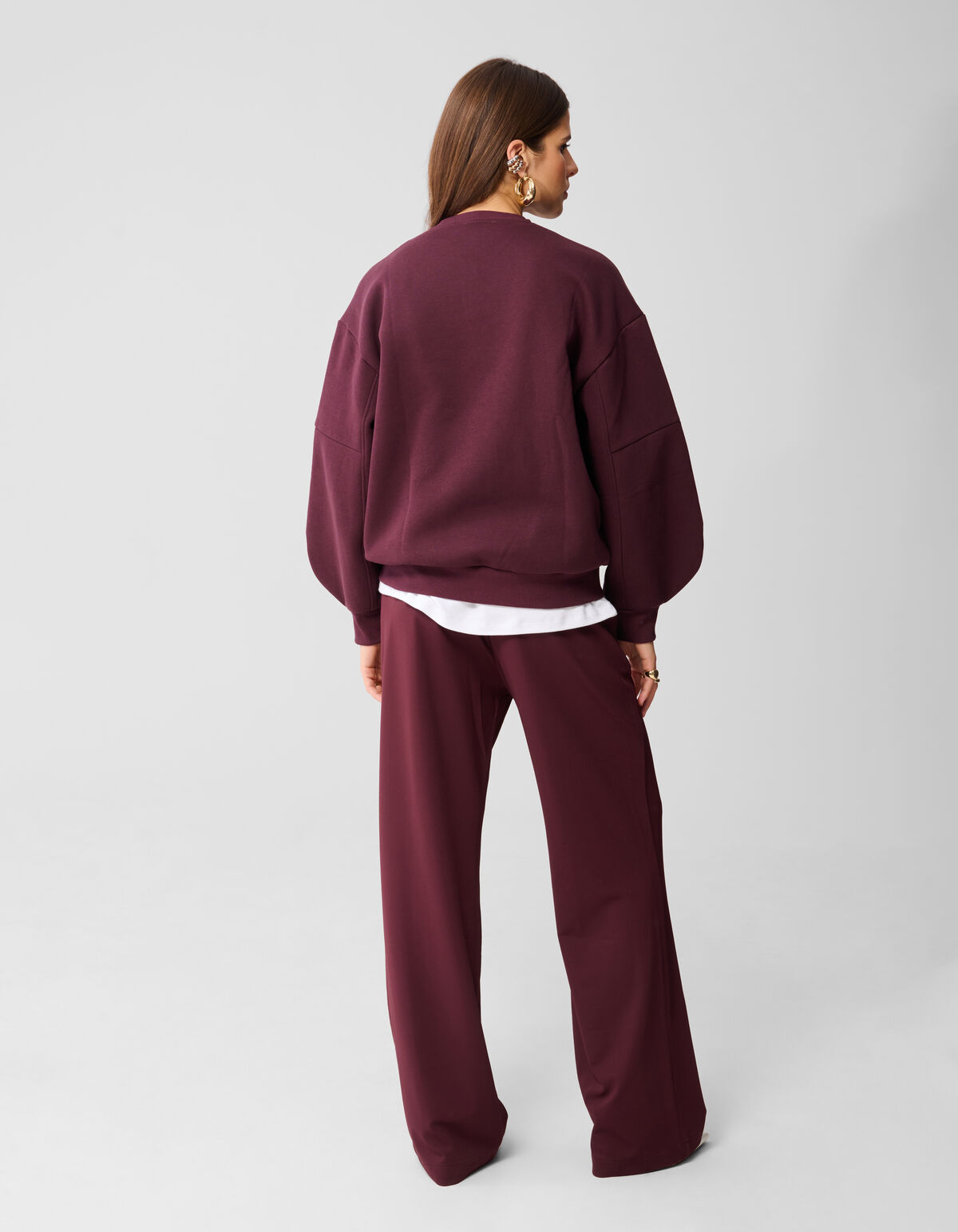 Big Sleeve Sweater Donkerrood SHOEBY WOMEN